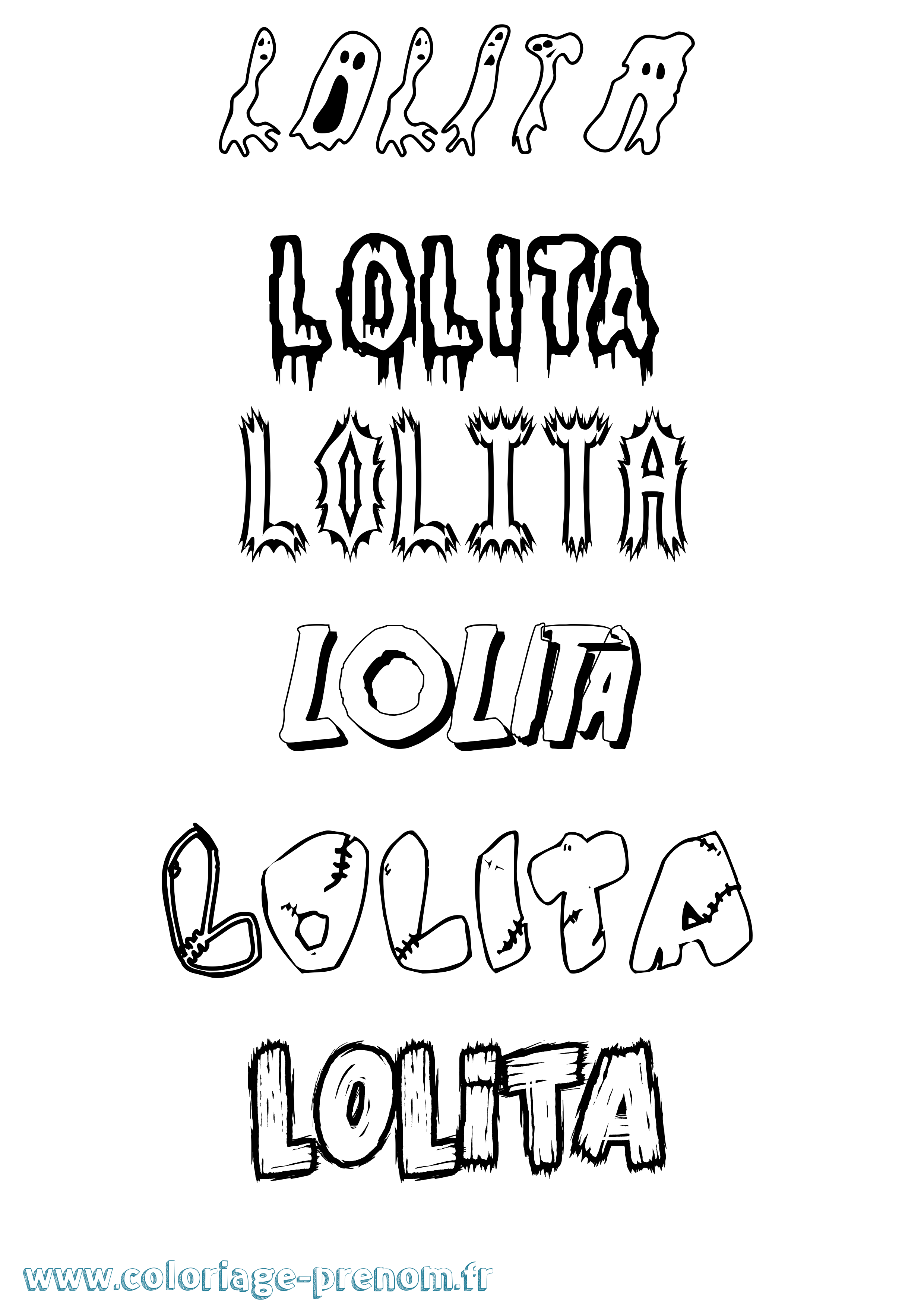 Coloriage Lolita Frisson Coloriage prénom Lolita Frisson