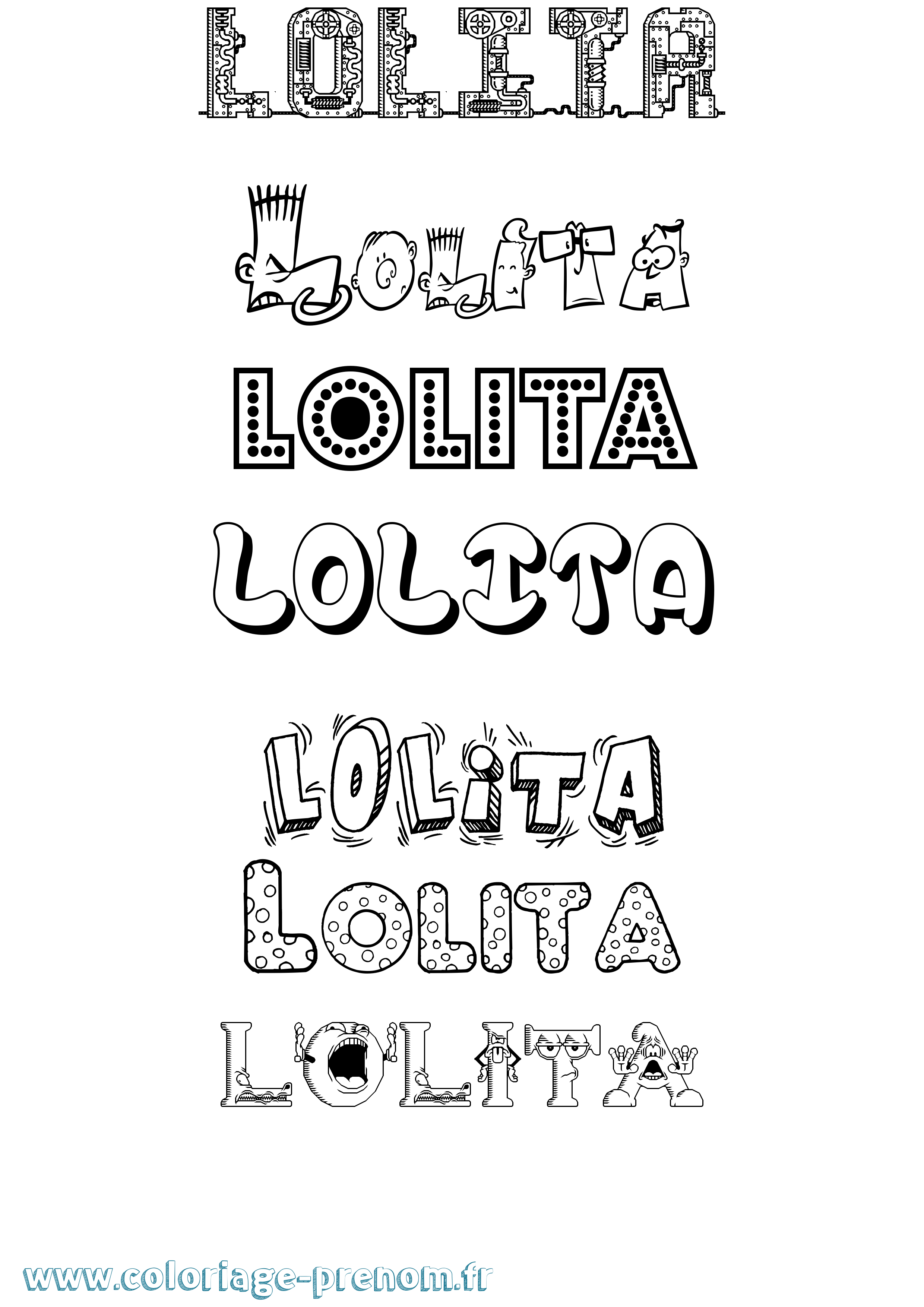 Coloriage Lolita Fun Coloriage prénom Lolita Fun