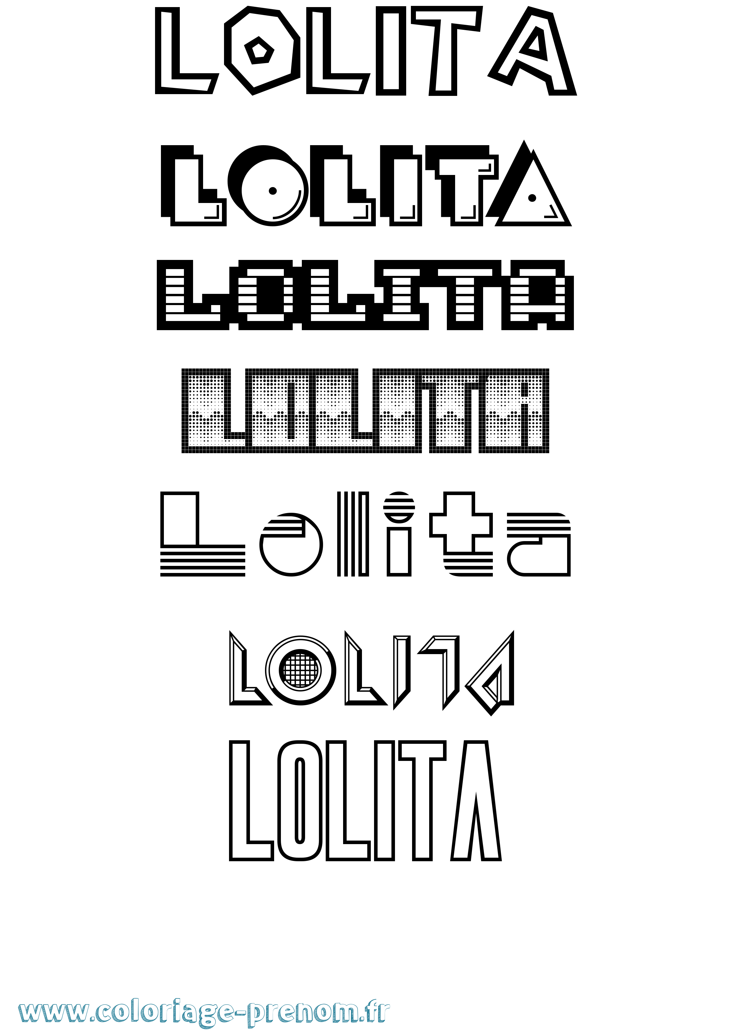 Coloriage Lolita Jeux Vidéos Coloriage prénom Lolita Jeux Vidéos