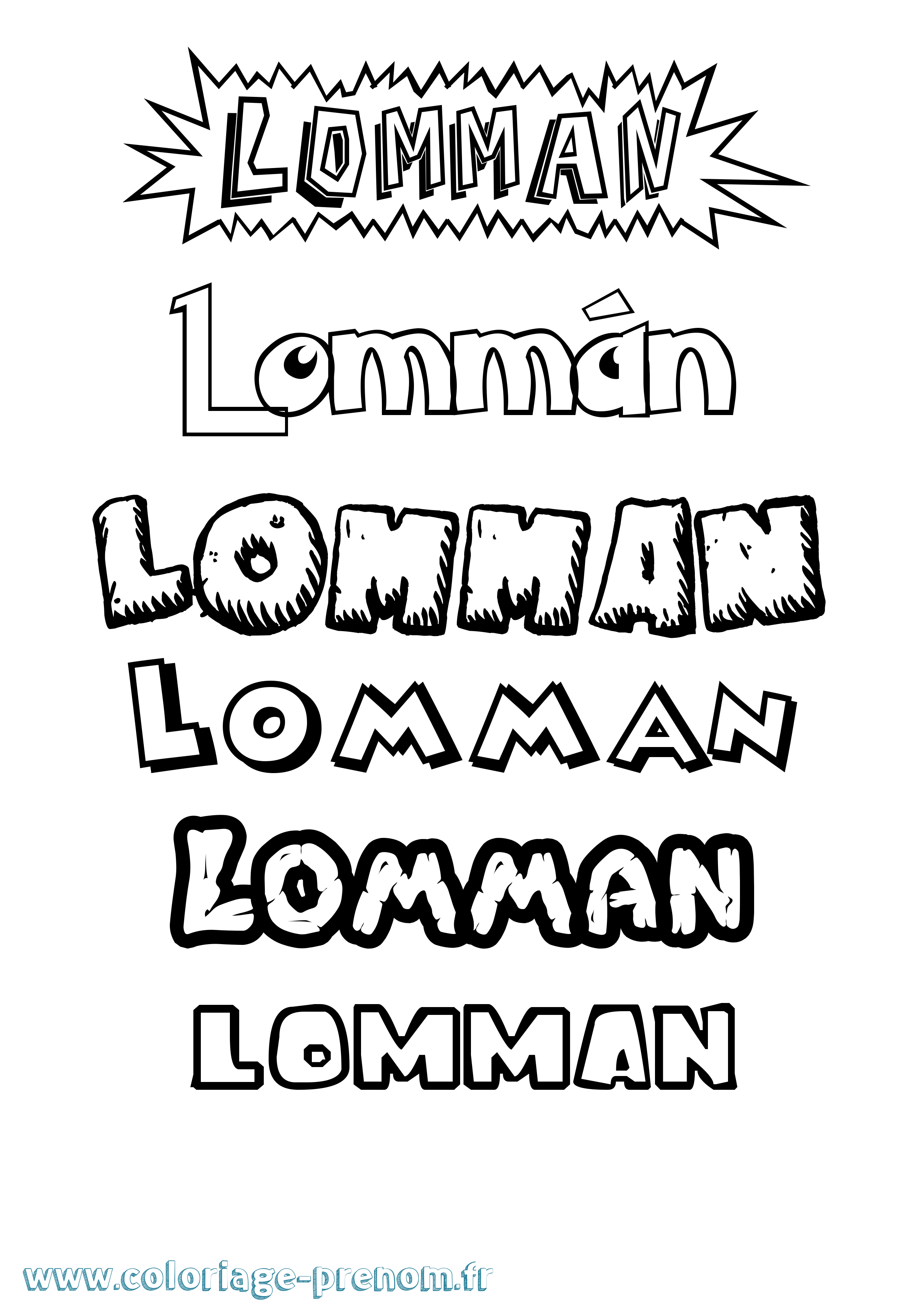 Coloriage Lommán Dessin Animé Coloriage prénom Lommán Dessin Animé