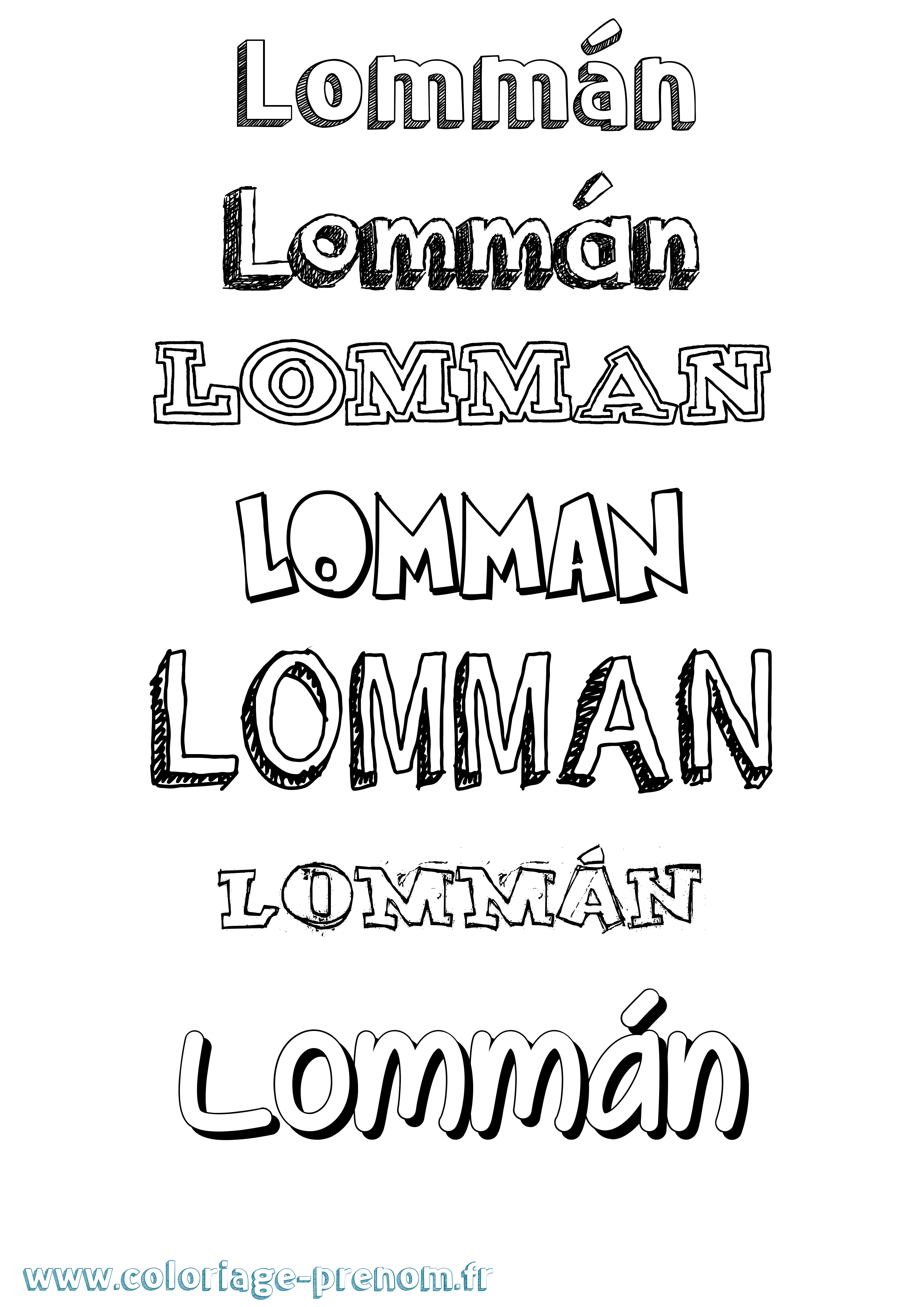 Coloriage Lommán Dessiné Coloriage prénom Lommán Dessiné