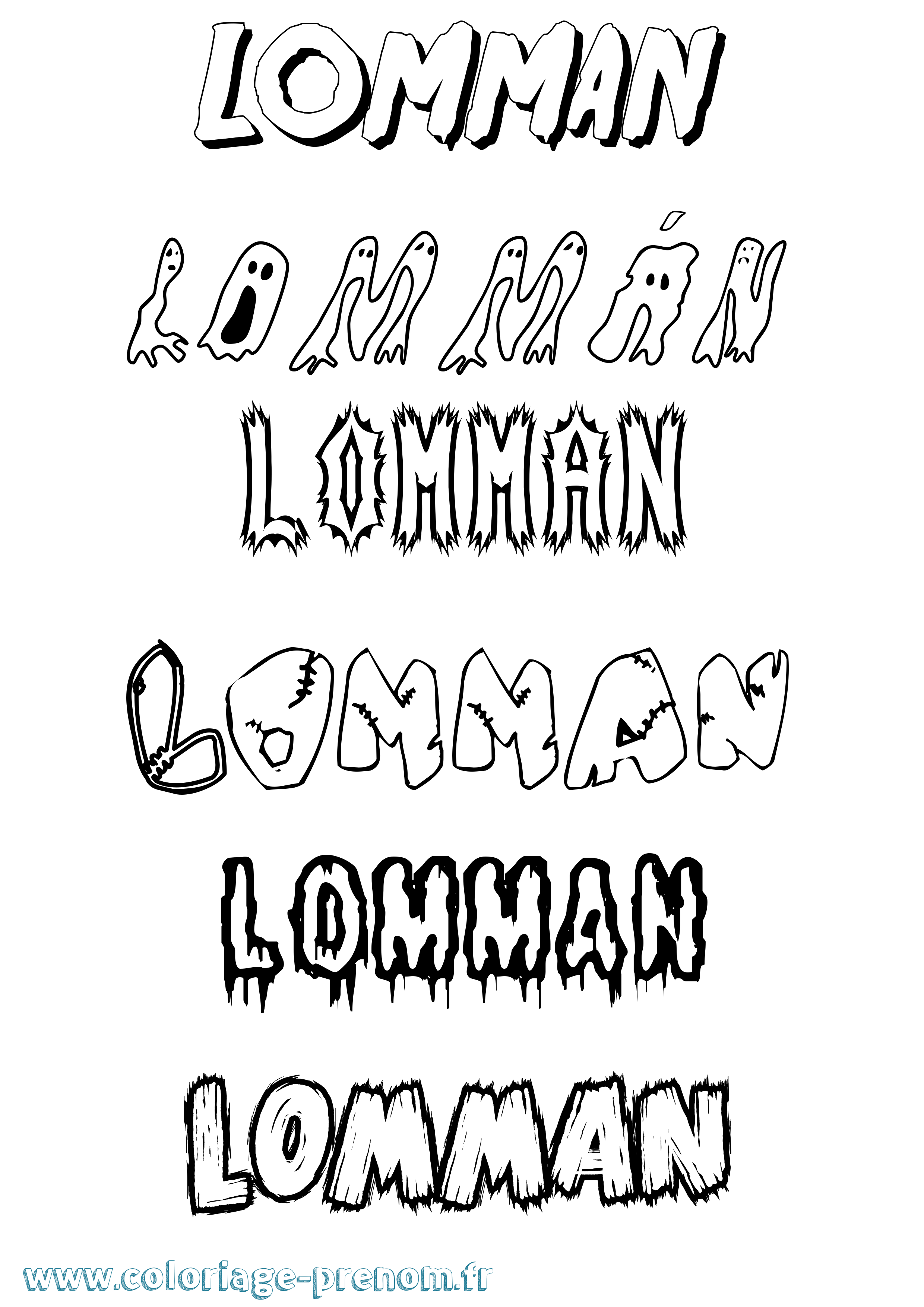 Coloriage Lommán Frisson Coloriage prénom Lommán Frisson
