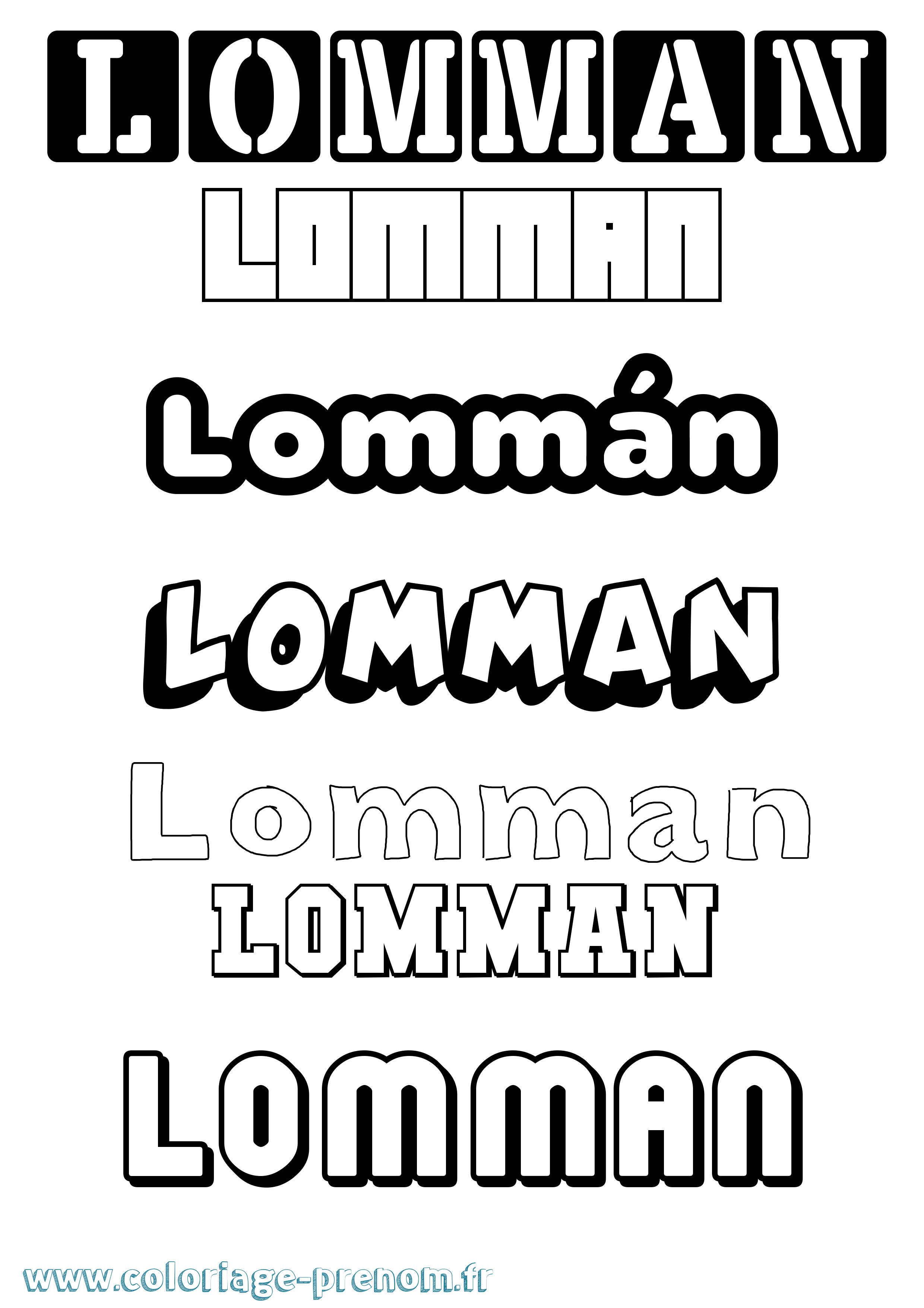 Coloriage Lommán Simple Coloriage prénom Lommán Simple