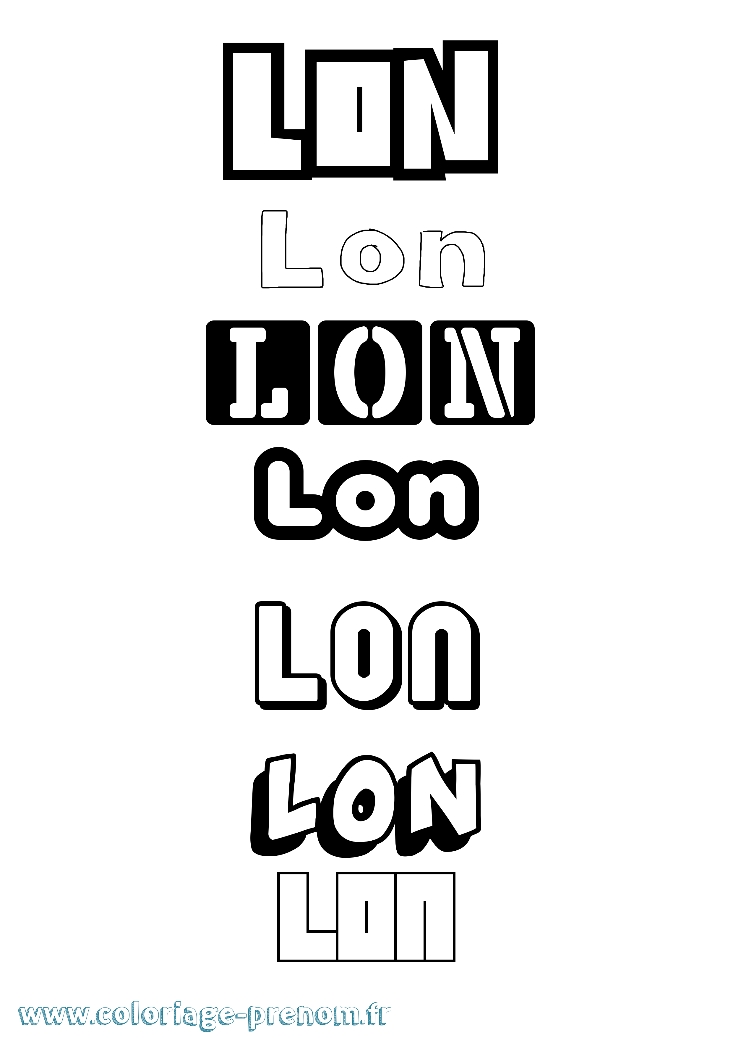 Coloriage Lon Simple Coloriage prénom Lon Simple