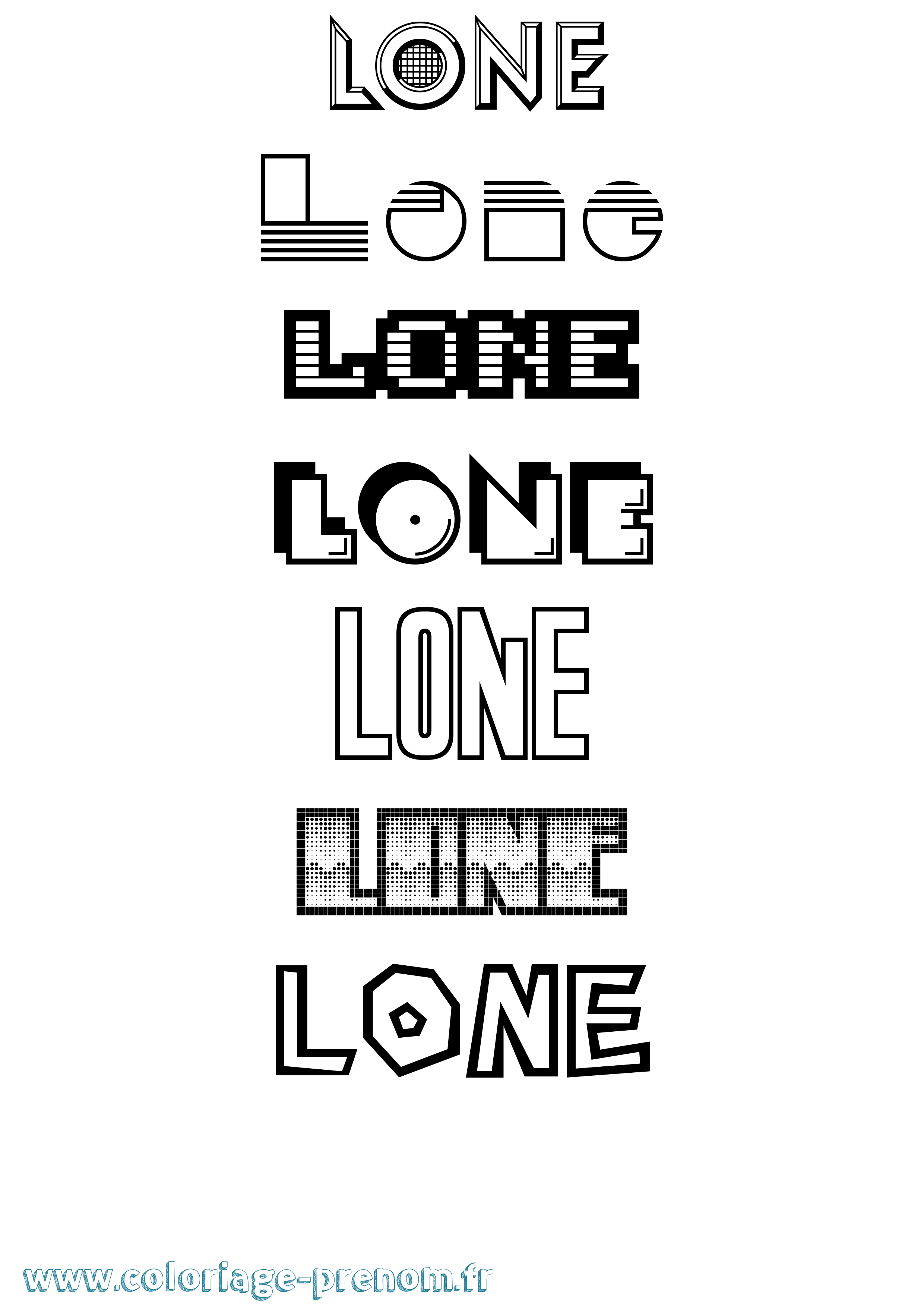 Coloriage Lone Jeux Vidéos Coloriage prénom Lone Jeux Vidéos