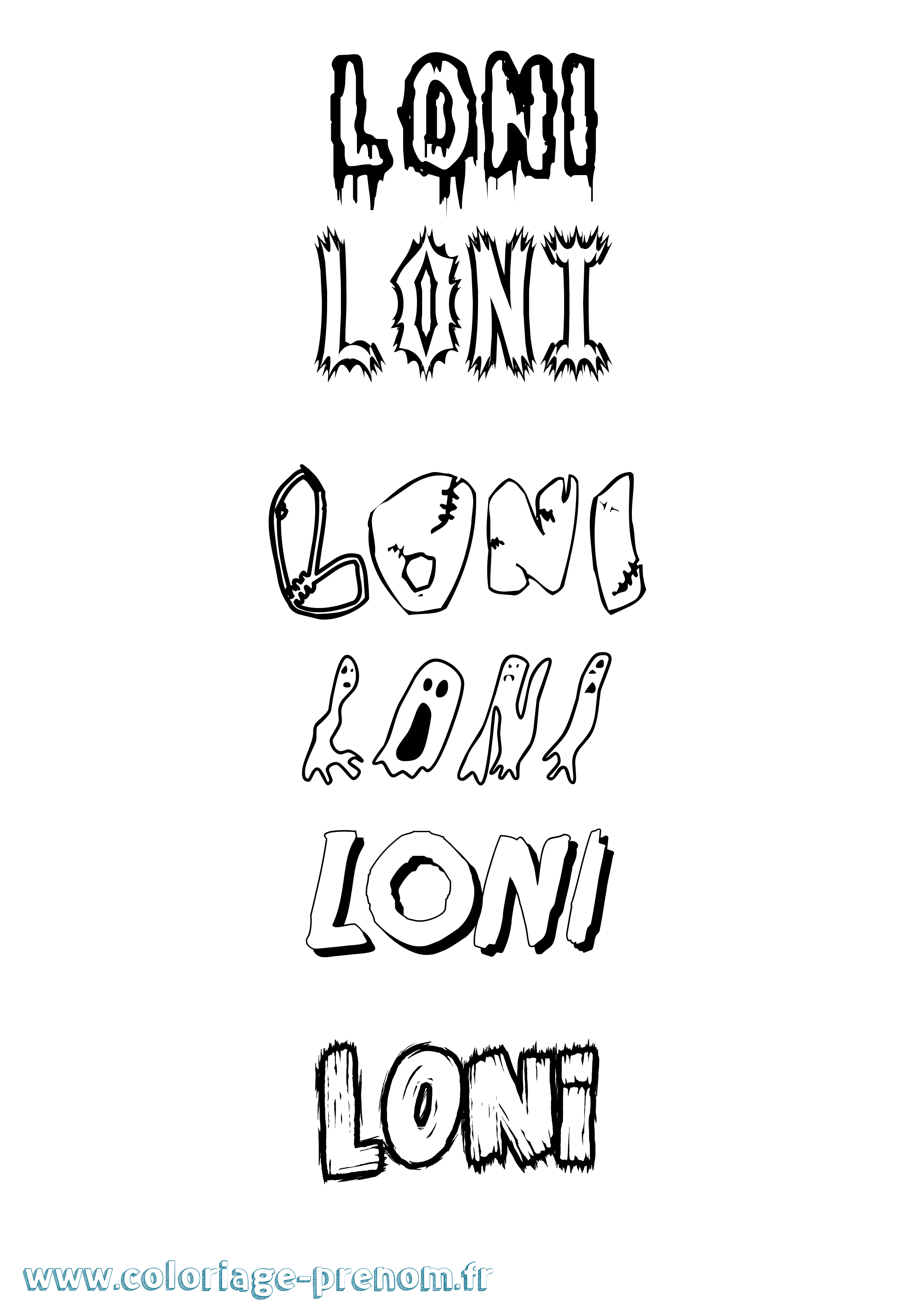 Coloriage Loni Frisson Coloriage prénom Loni Frisson