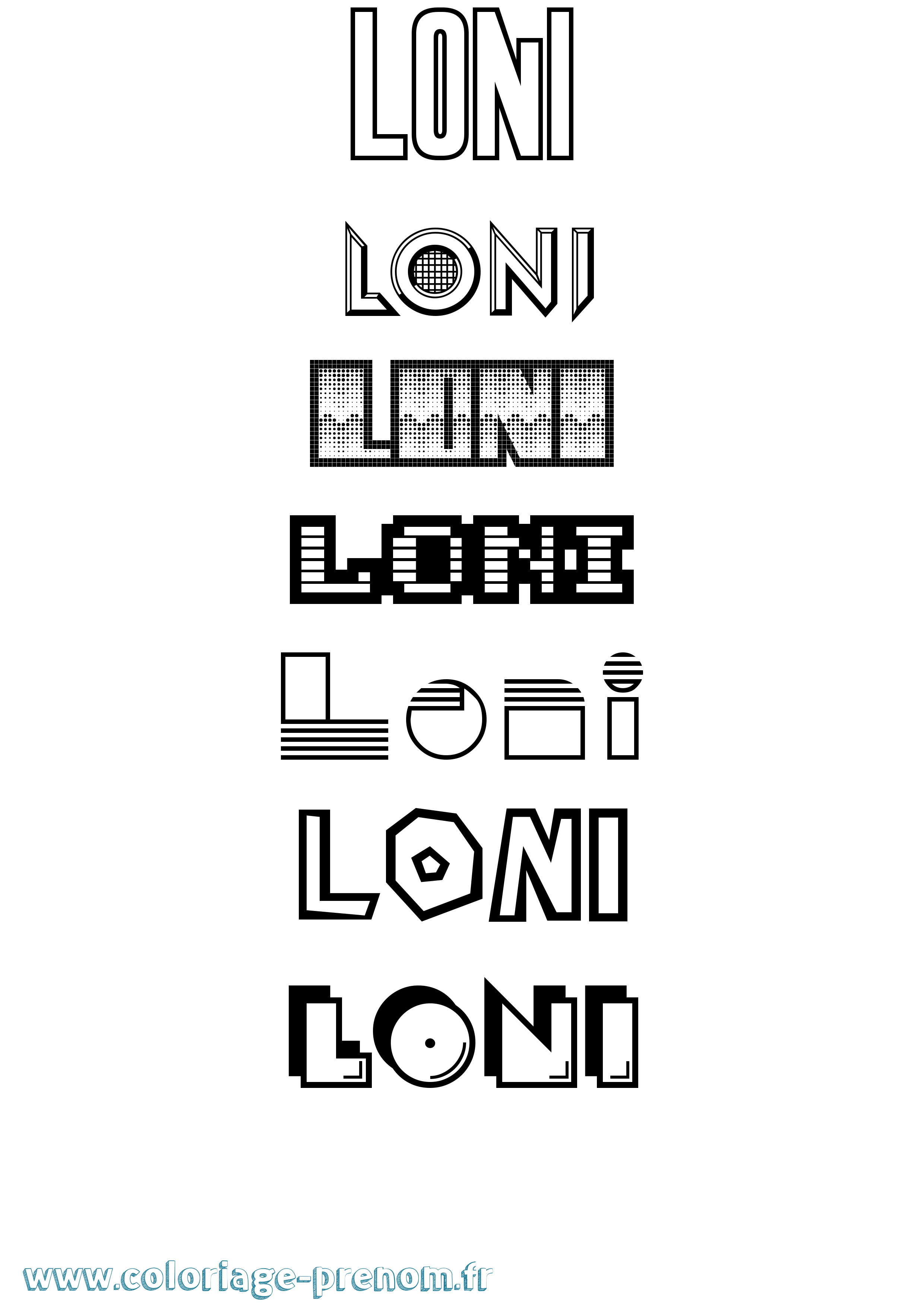 Coloriage Loni Jeux Vidéos Coloriage prénom Loni Jeux Vidéos