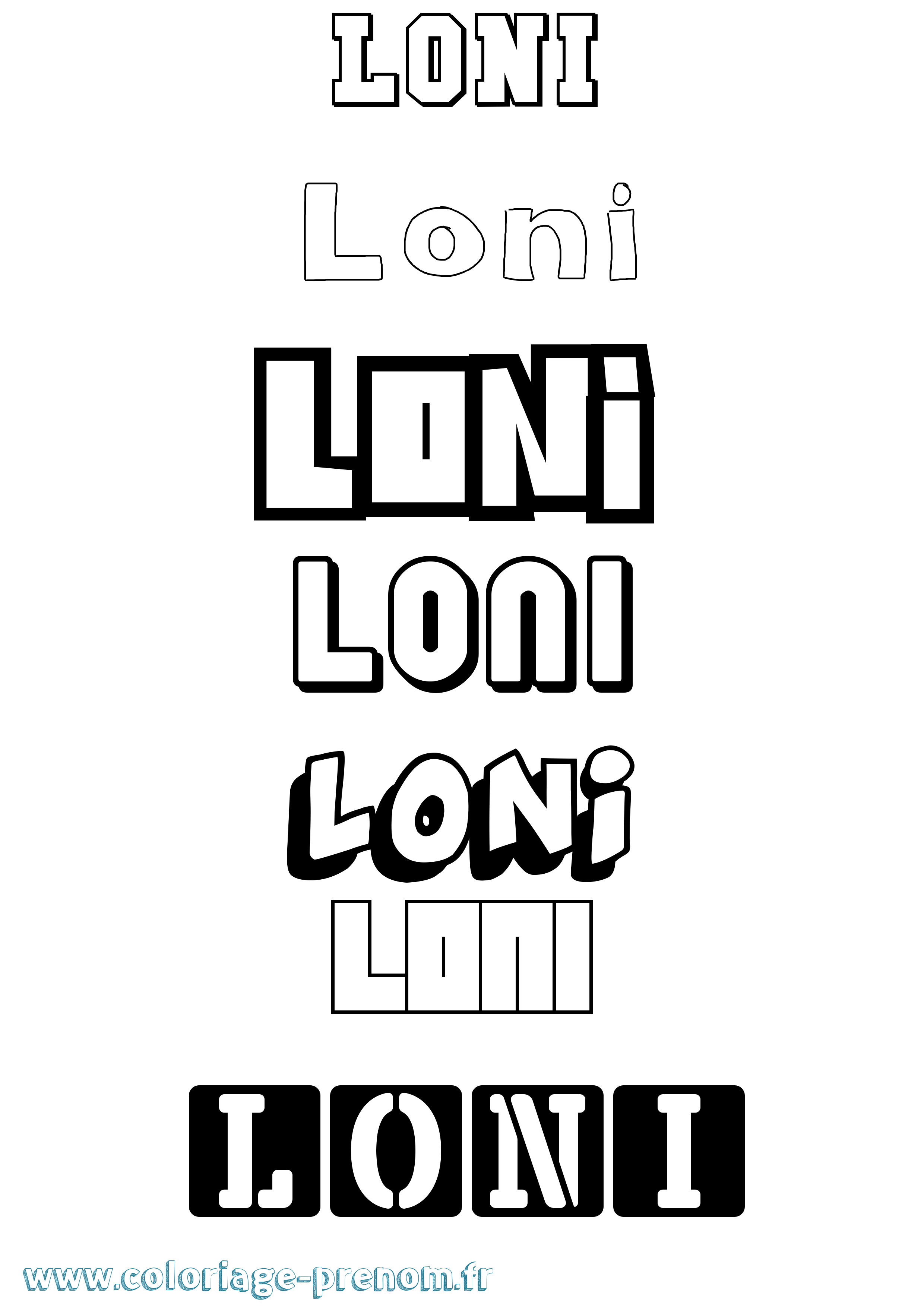 Coloriage Loni Simple Coloriage prénom Loni Simple