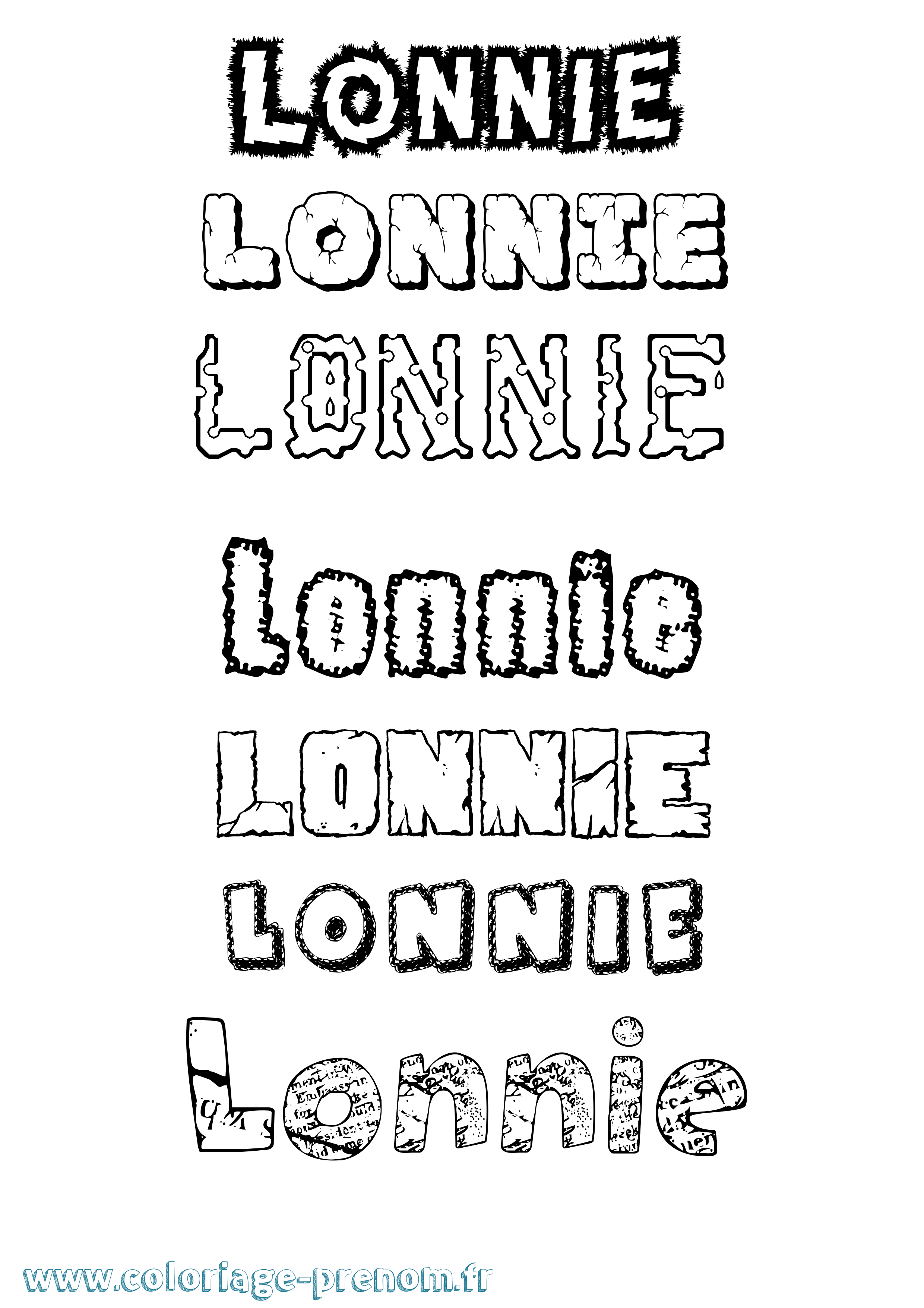 Coloriage Lonnie Destructuré Coloriage prénom Lonnie Destructuré