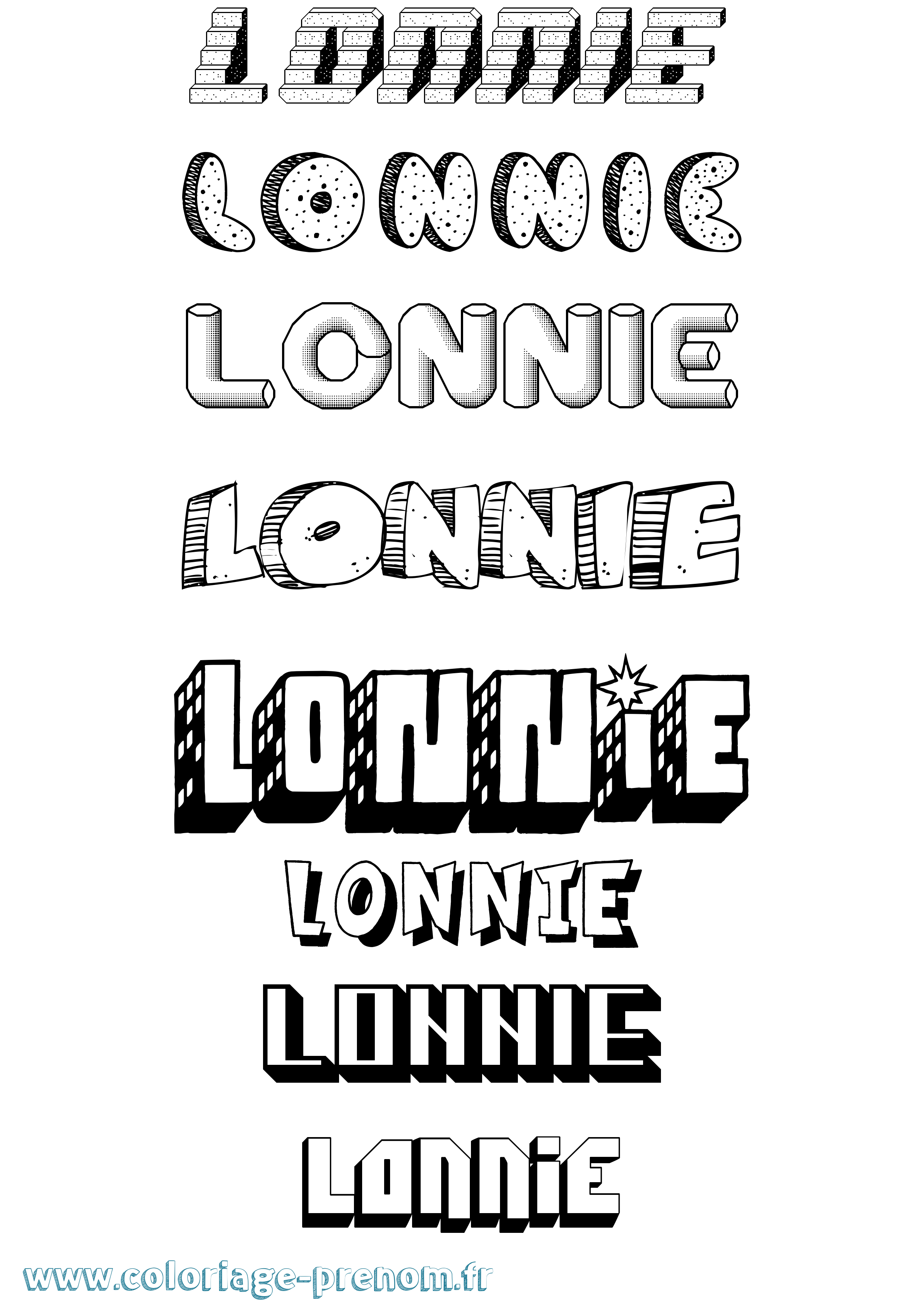 Coloriage Lonnie Effet 3D Coloriage prénom Lonnie Effet 3D