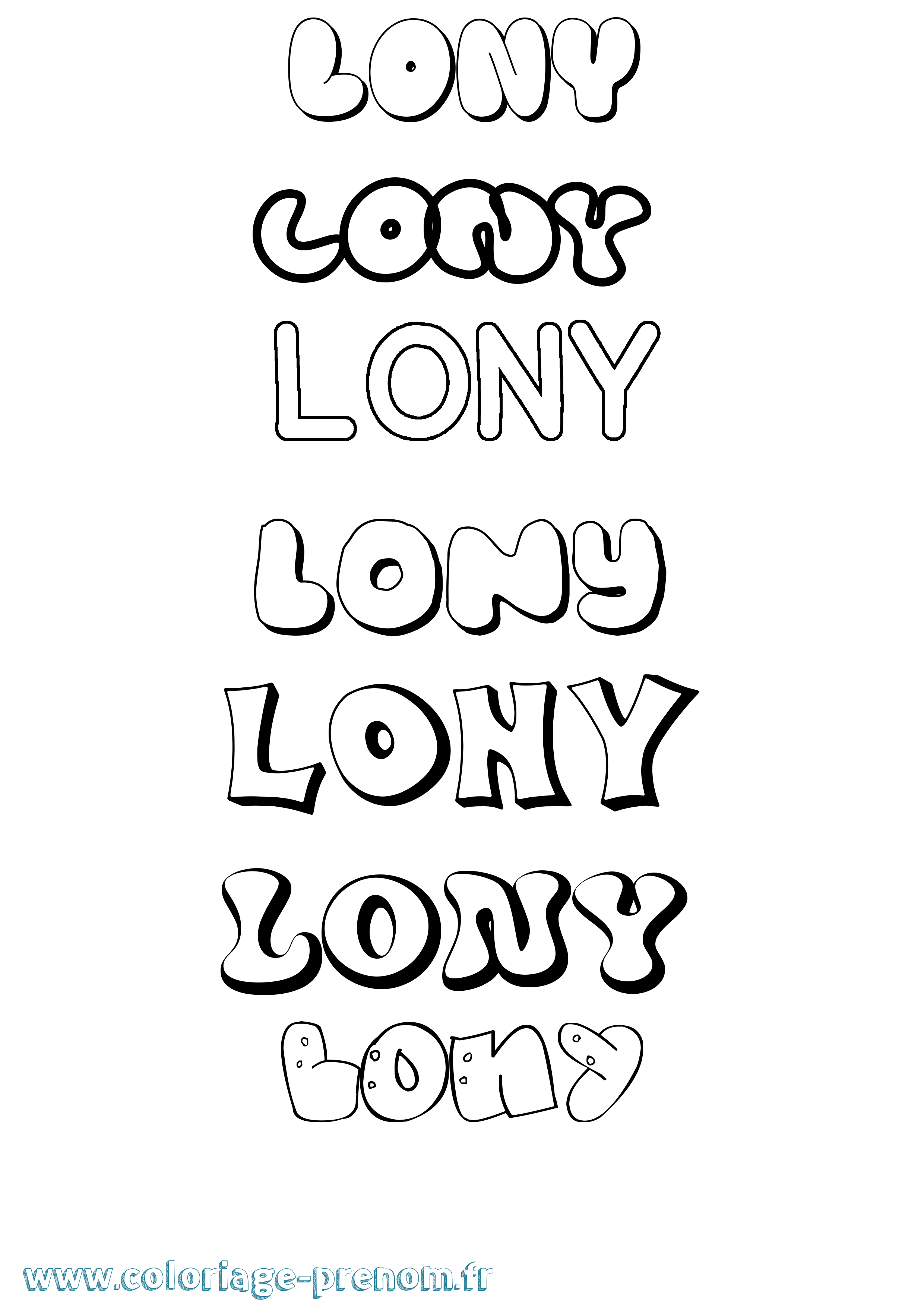 Coloriage Lony Bubble Coloriage prénom Lony Bubble