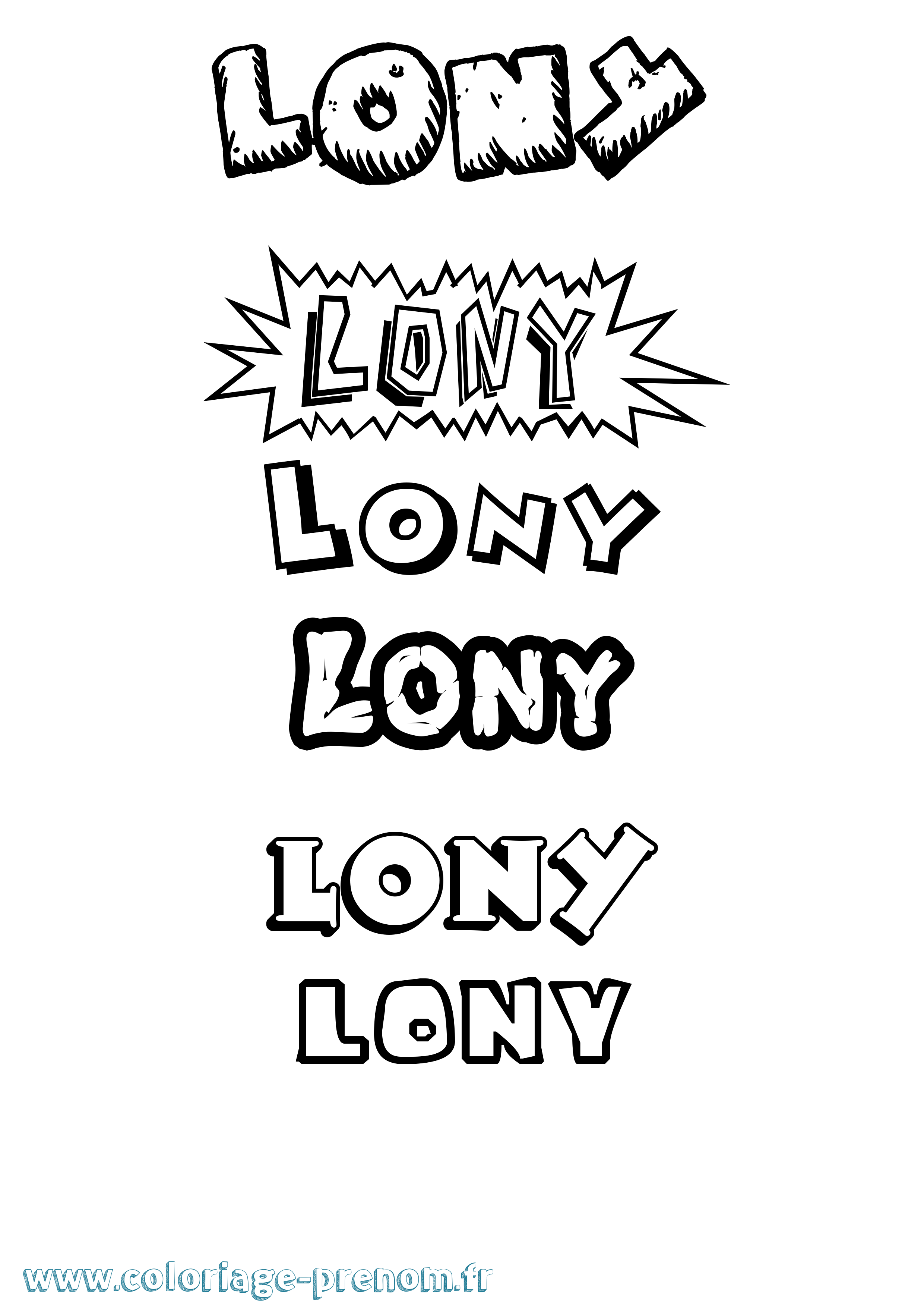Coloriage Lony Dessin Animé Coloriage prénom Lony Dessin Animé
