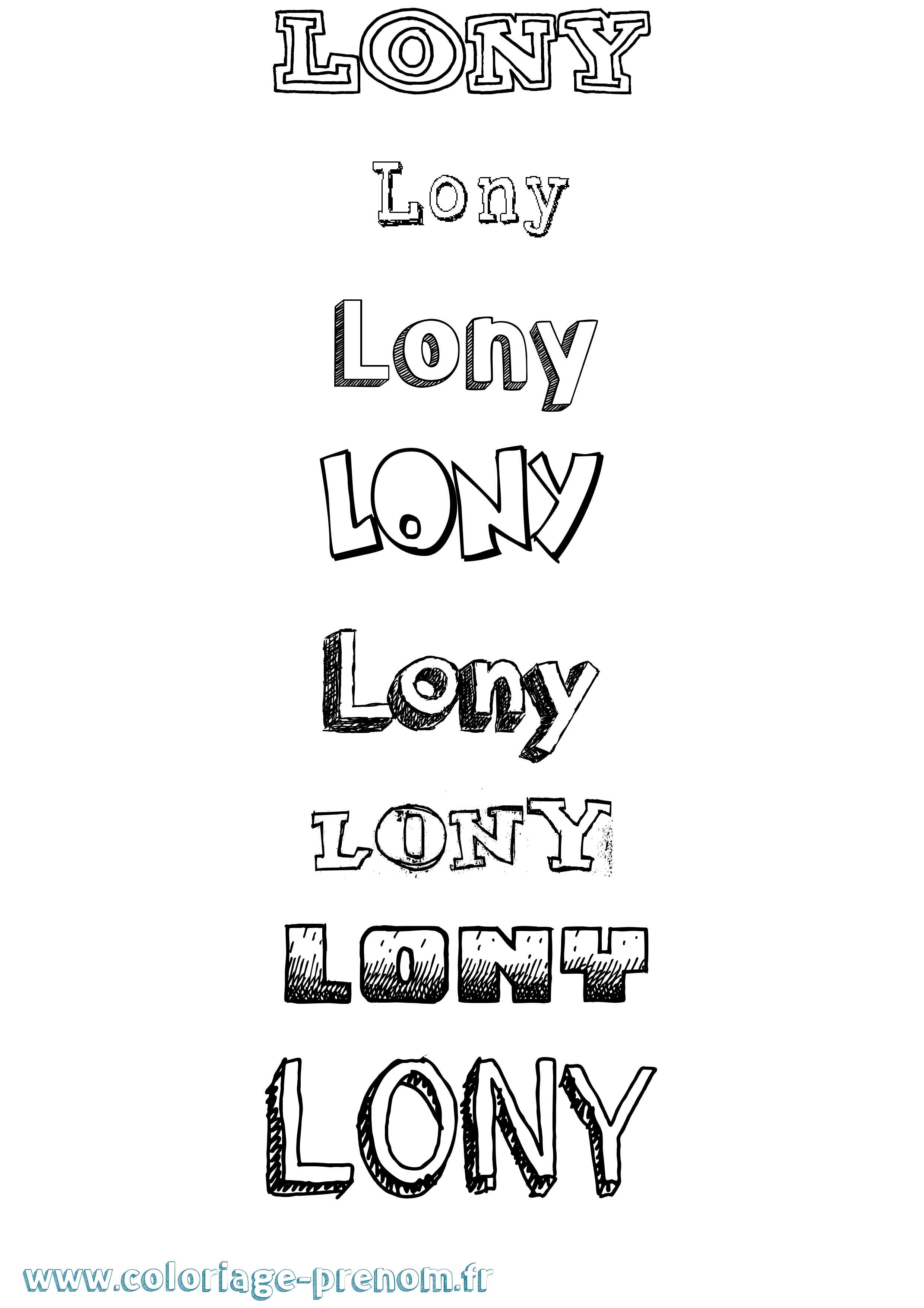 Coloriage Lony Dessiné Coloriage prénom Lony Dessiné