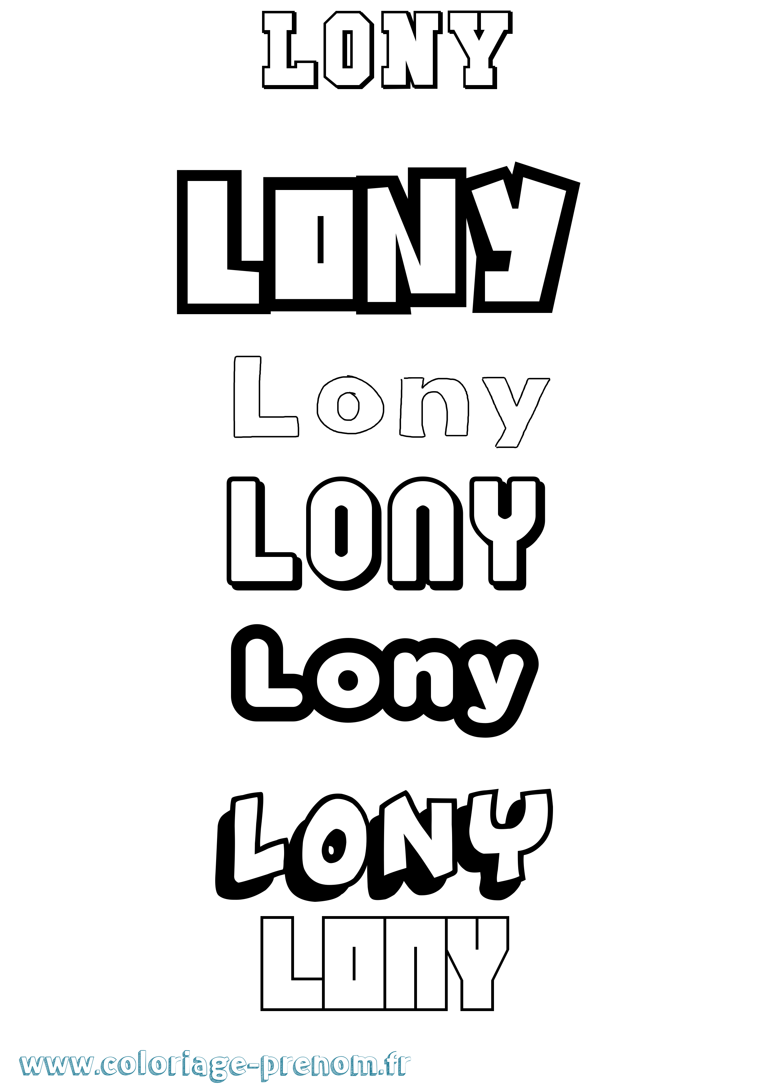 Coloriage Lony Simple Coloriage prénom Lony Simple