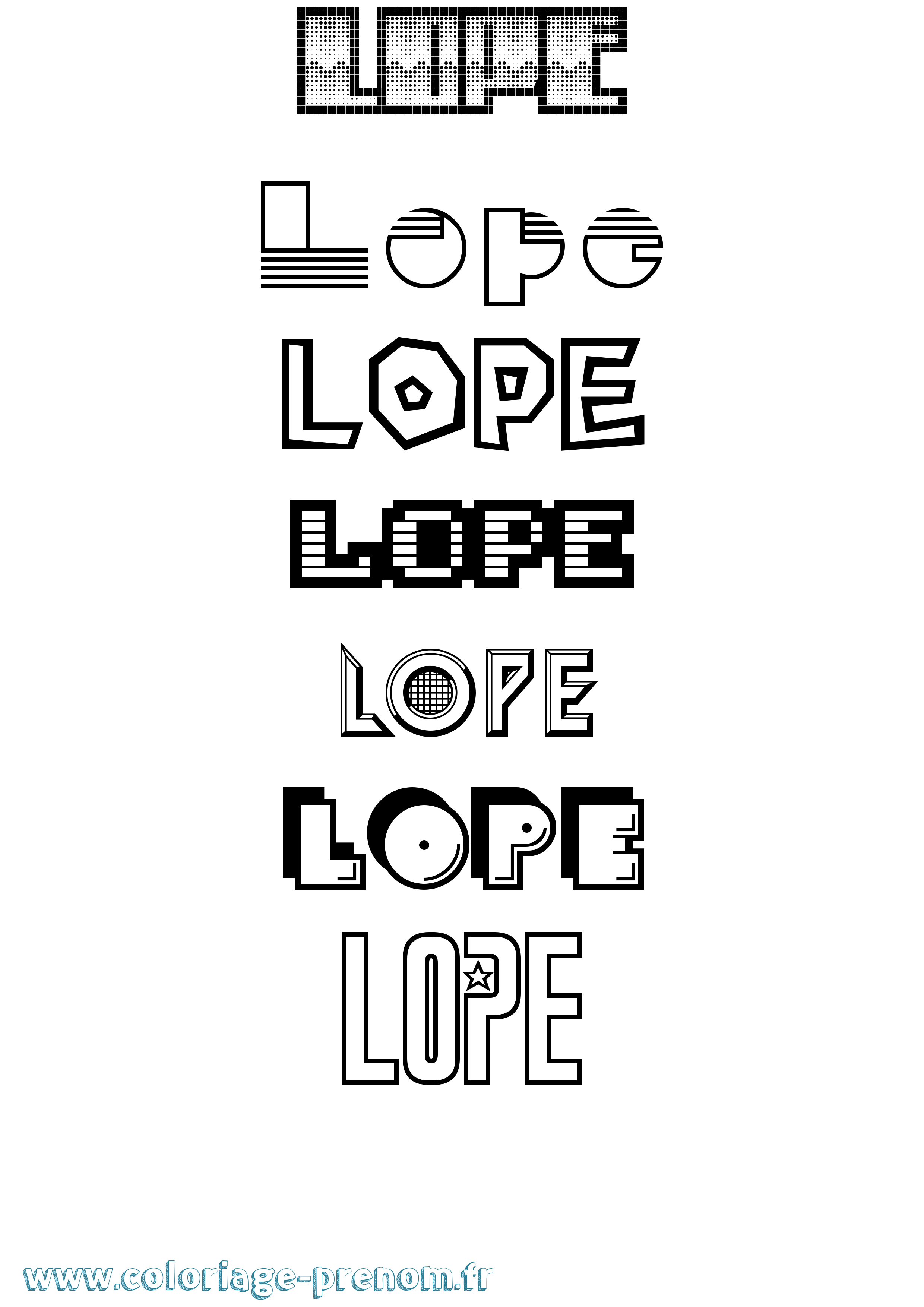 Coloriage Lope Jeux Vidéos Coloriage prénom Lope Jeux Vidéos