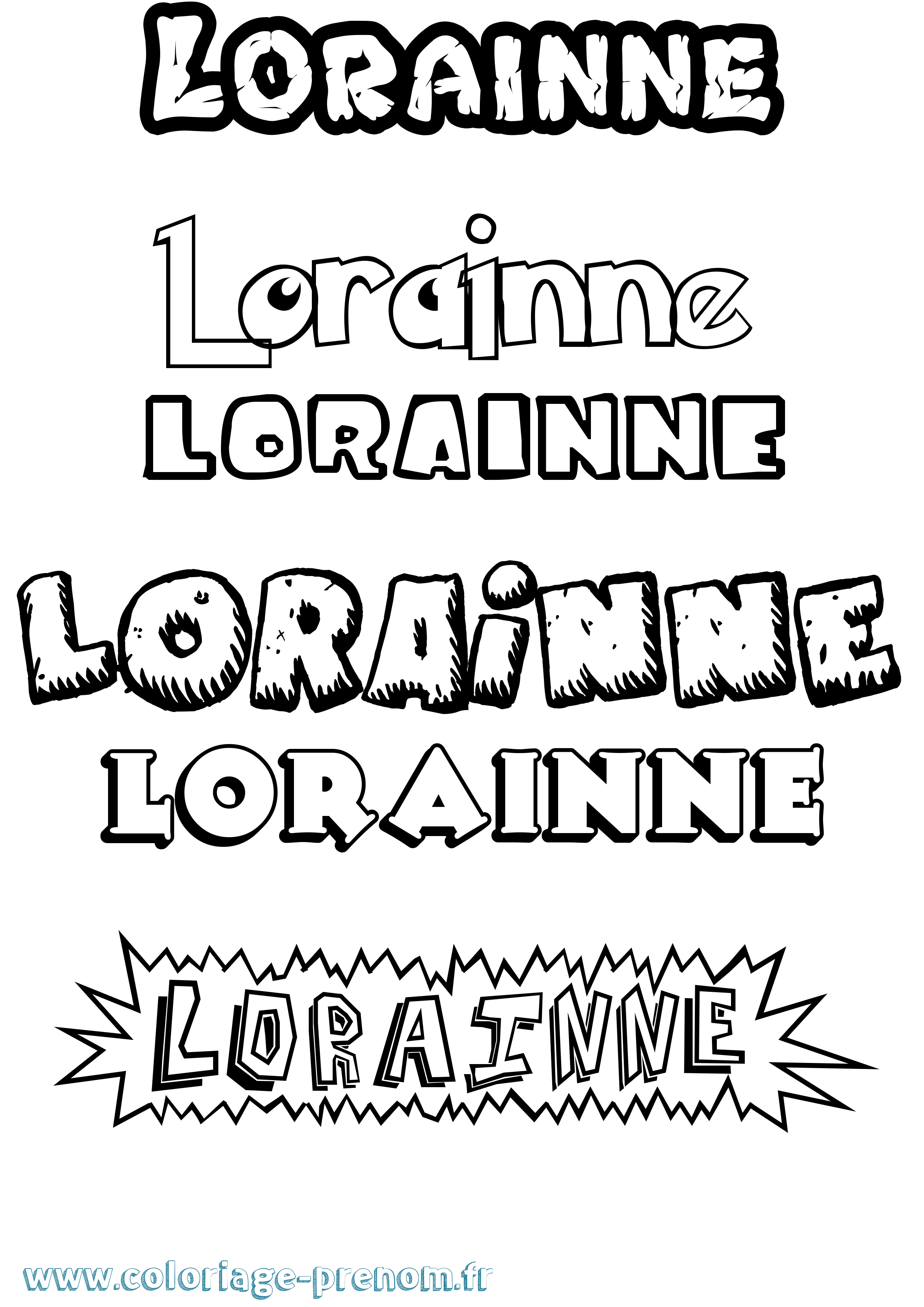 Coloriage Lorainne Dessin Animé Coloriage prénom Lorainne Dessin Animé