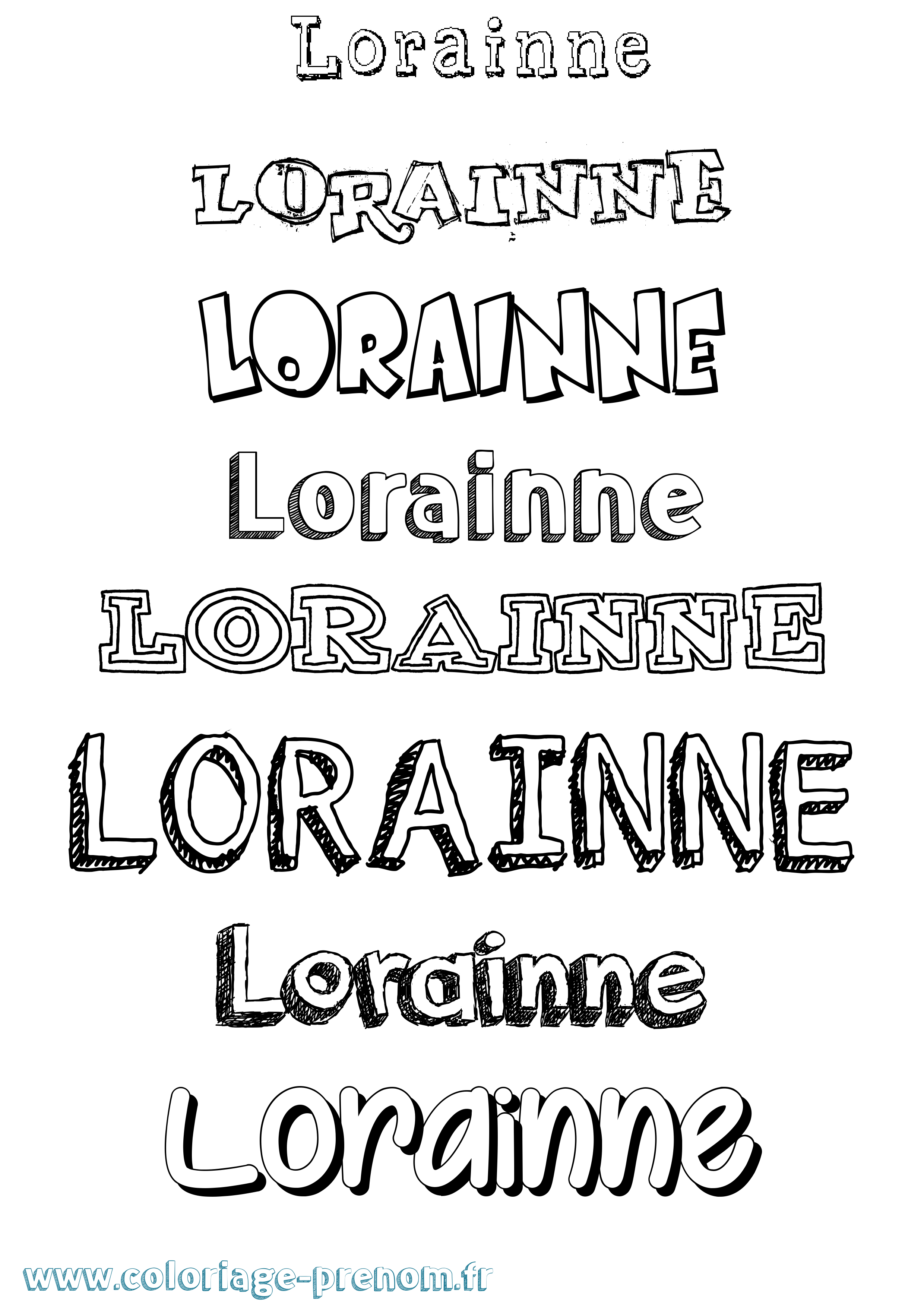 Coloriage Lorainne Dessiné Coloriage prénom Lorainne Dessiné