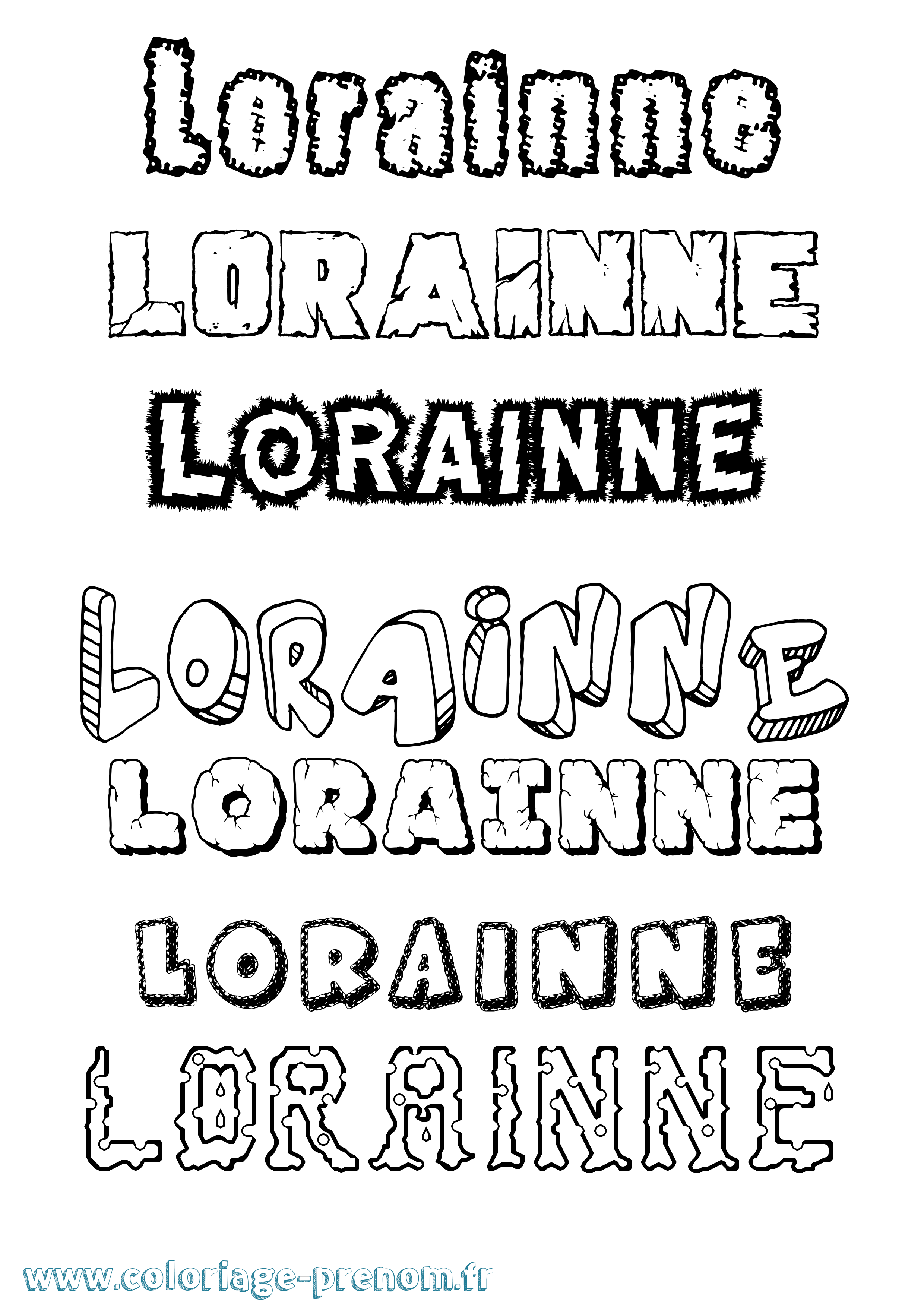 Coloriage Lorainne Destructuré Coloriage prénom Lorainne Destructuré