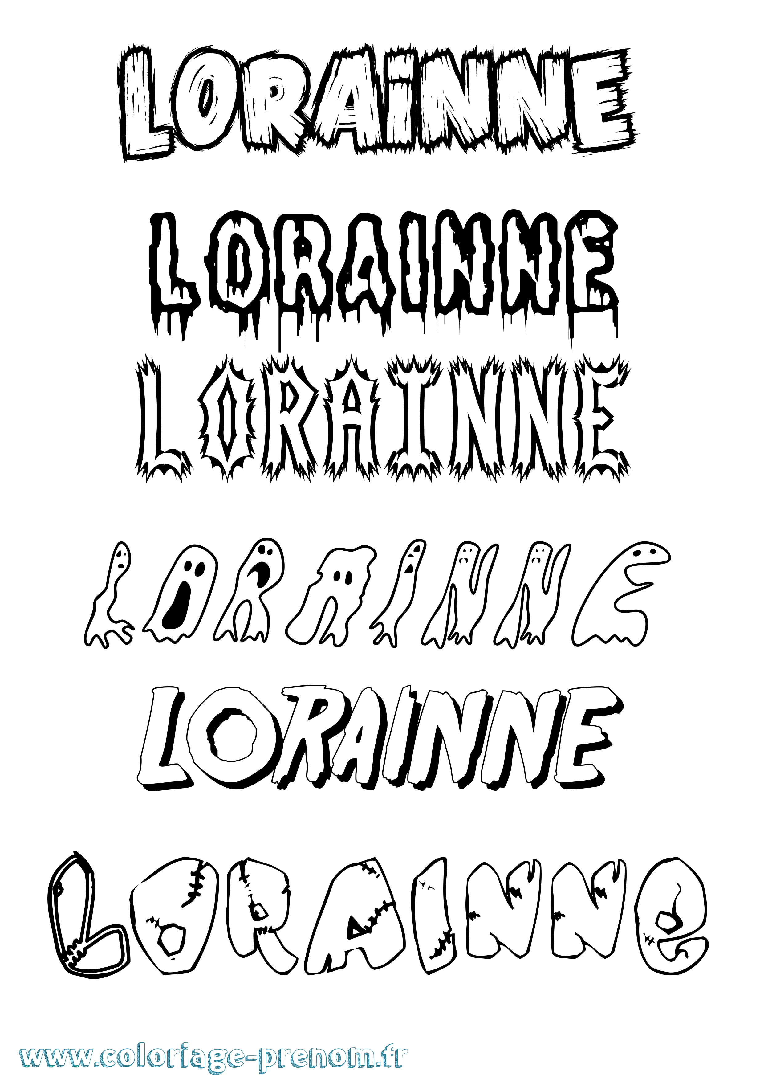 Coloriage Lorainne Frisson Coloriage prénom Lorainne Frisson
