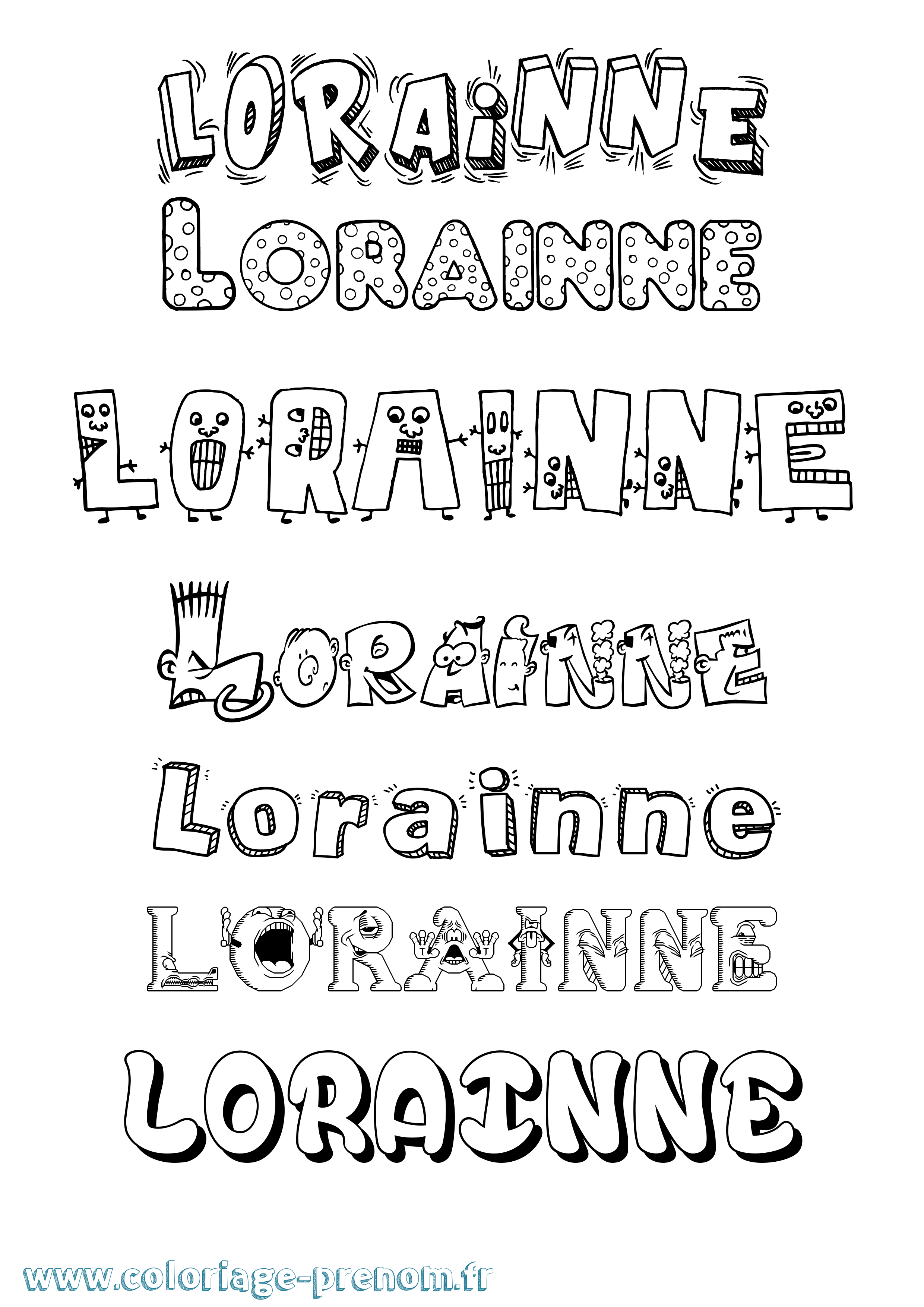 Coloriage Lorainne Fun Coloriage prénom Lorainne Fun