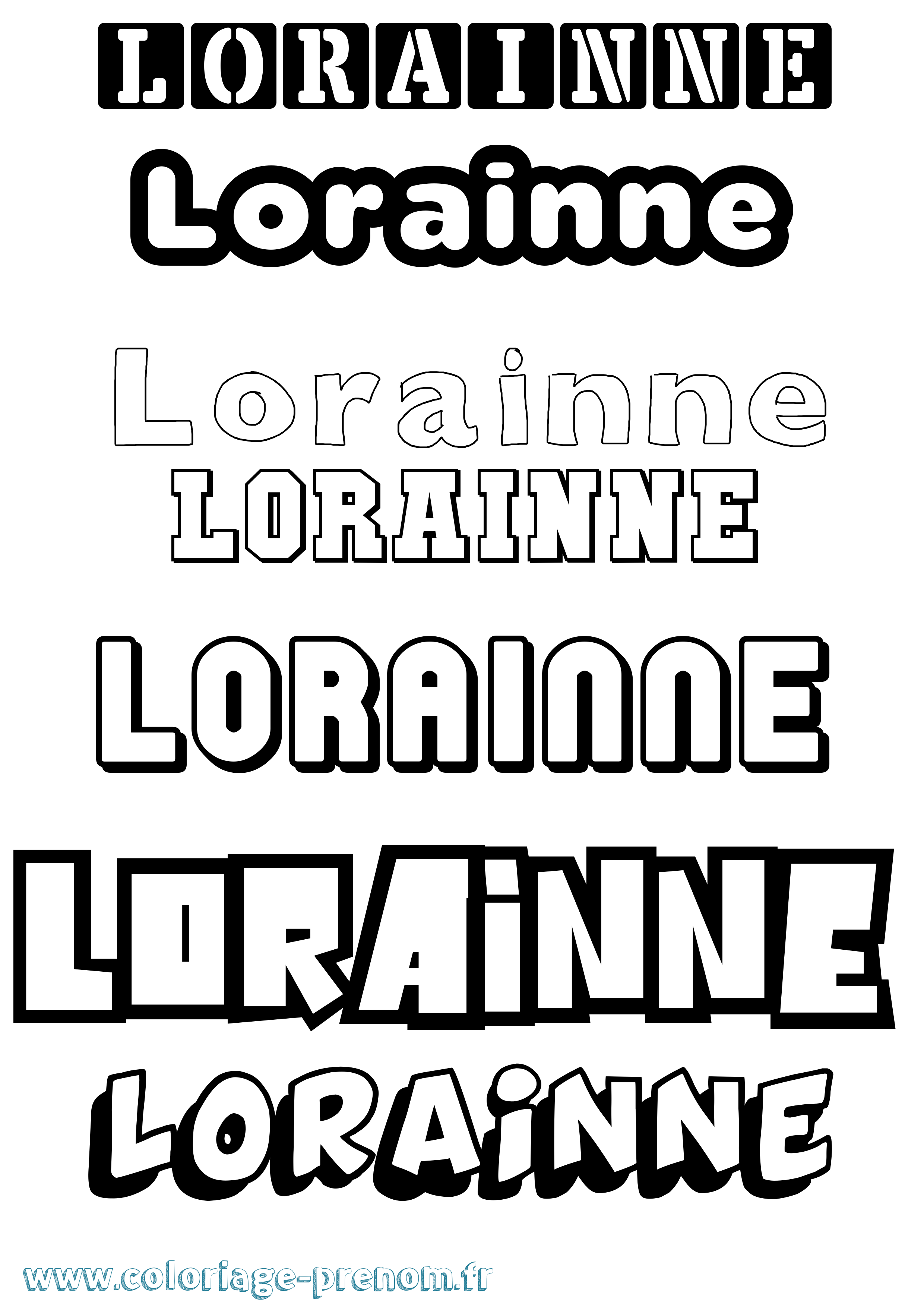 Coloriage Lorainne Simple Coloriage prénom Lorainne Simple
