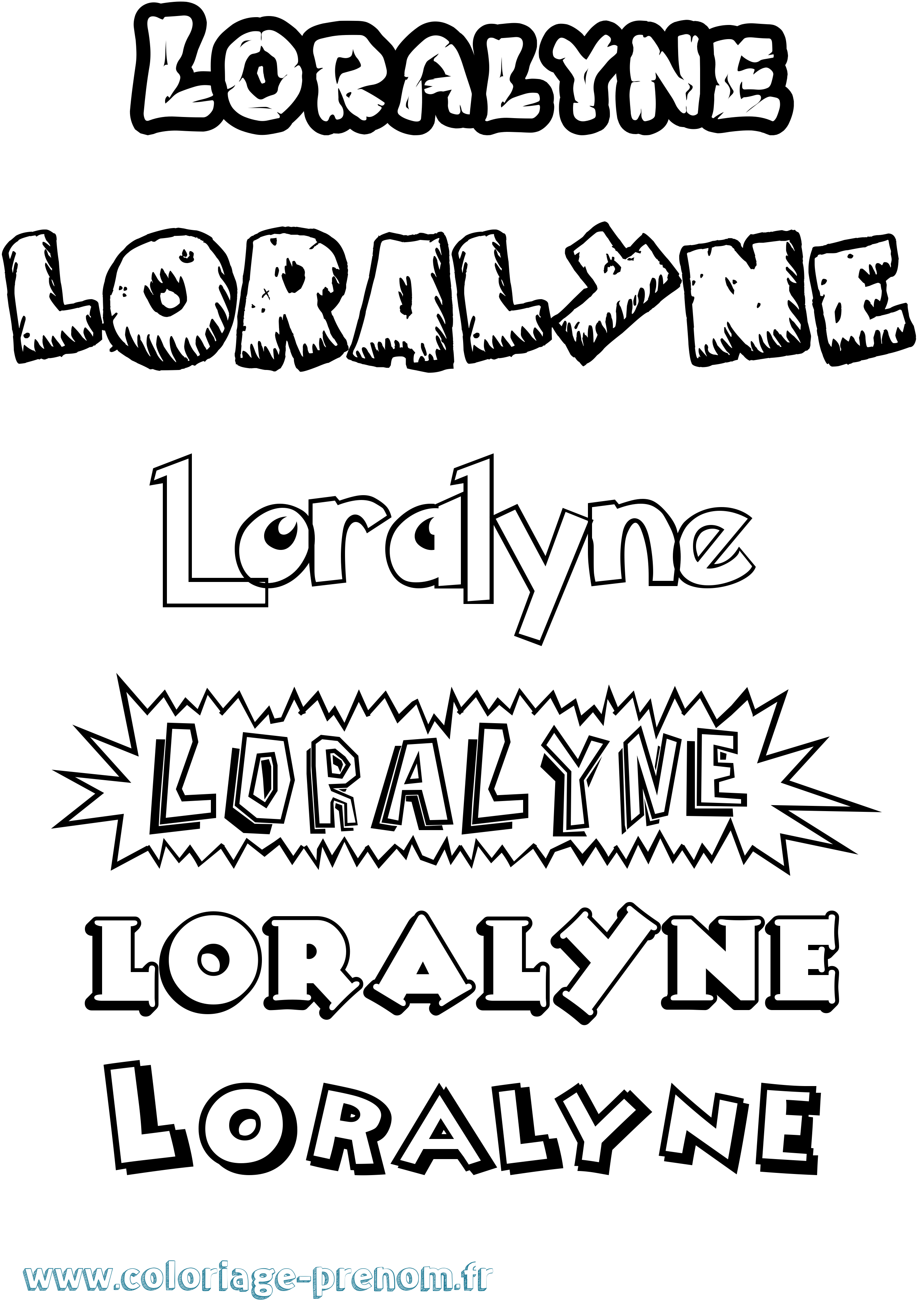 Coloriage Loralyne Dessin Animé Coloriage prénom Loralyne Dessin Animé