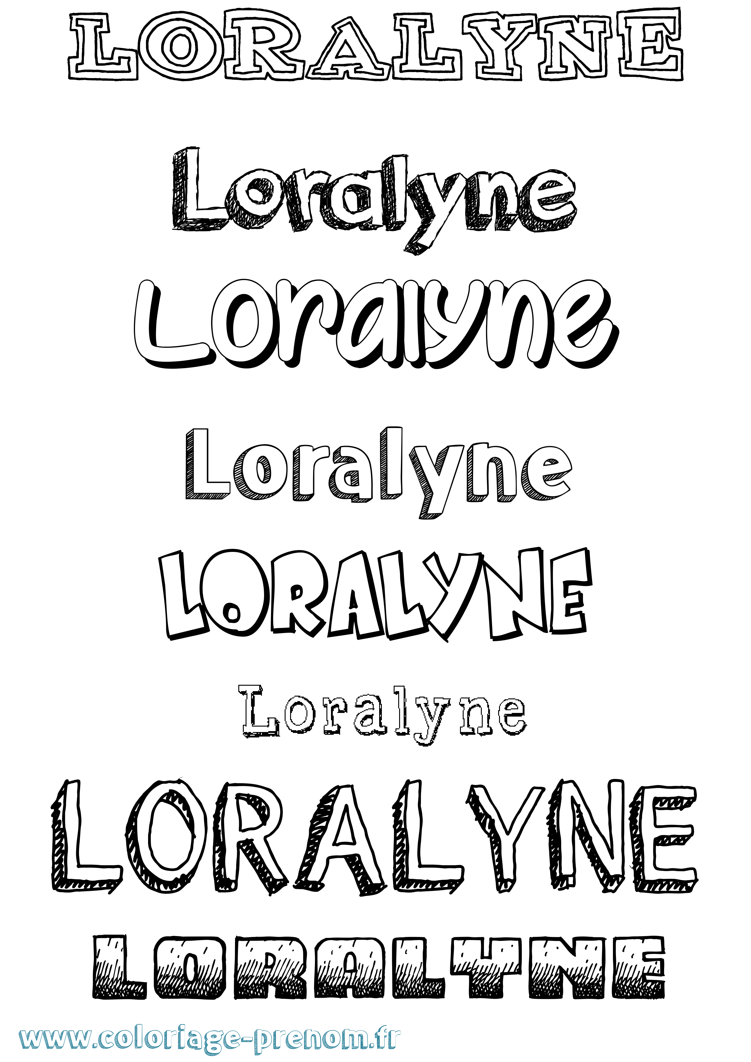 Coloriage Loralyne Dessiné Coloriage prénom Loralyne Dessiné
