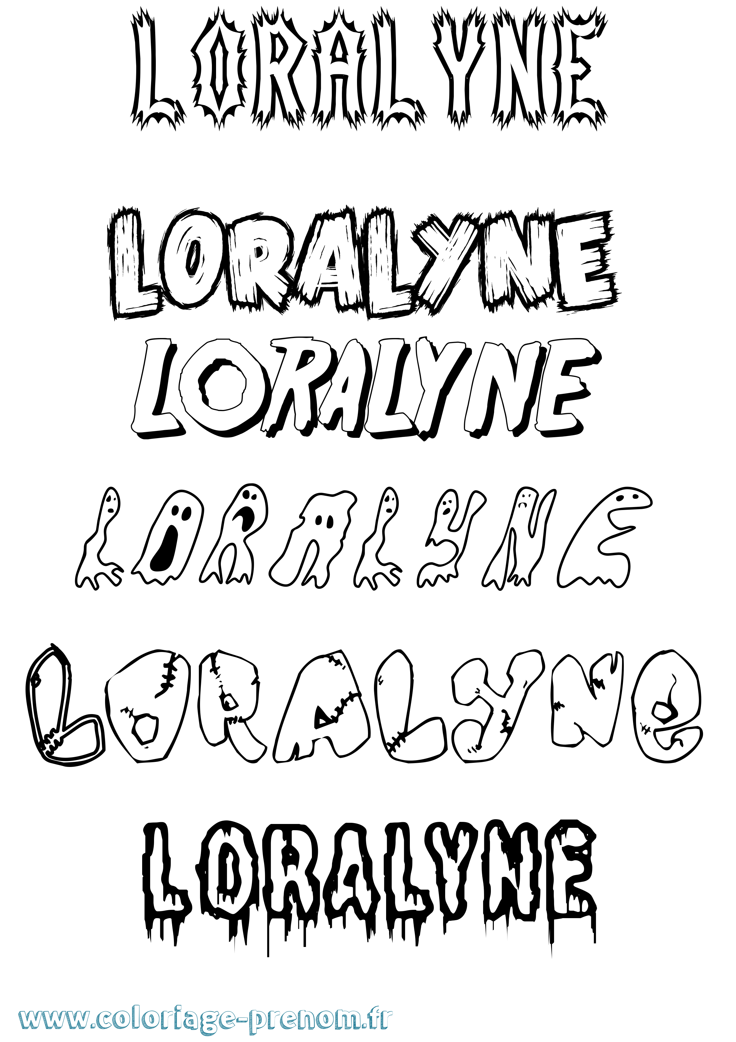 Coloriage Loralyne Frisson Coloriage prénom Loralyne Frisson
