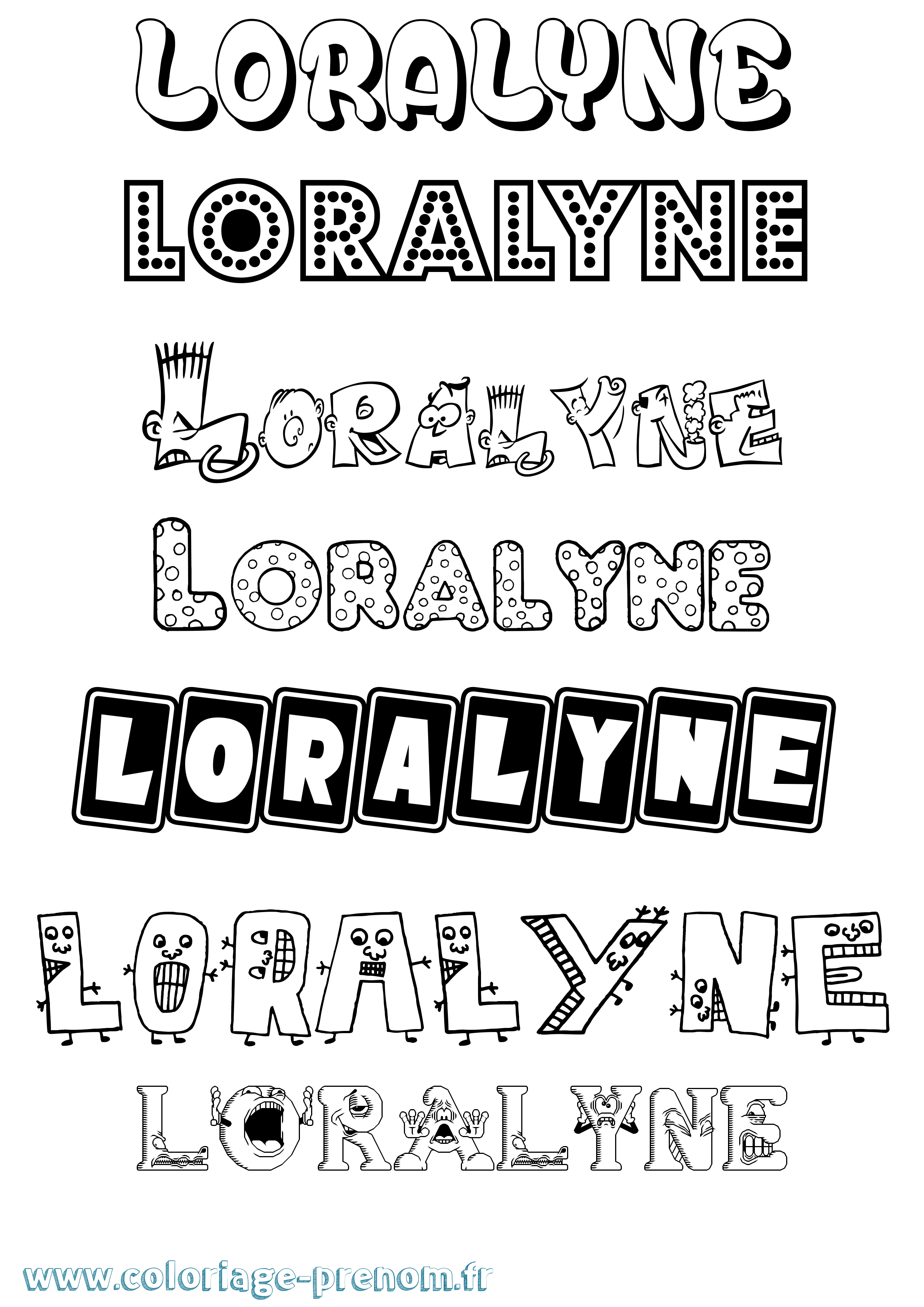 Coloriage Loralyne Fun Coloriage prénom Loralyne Fun