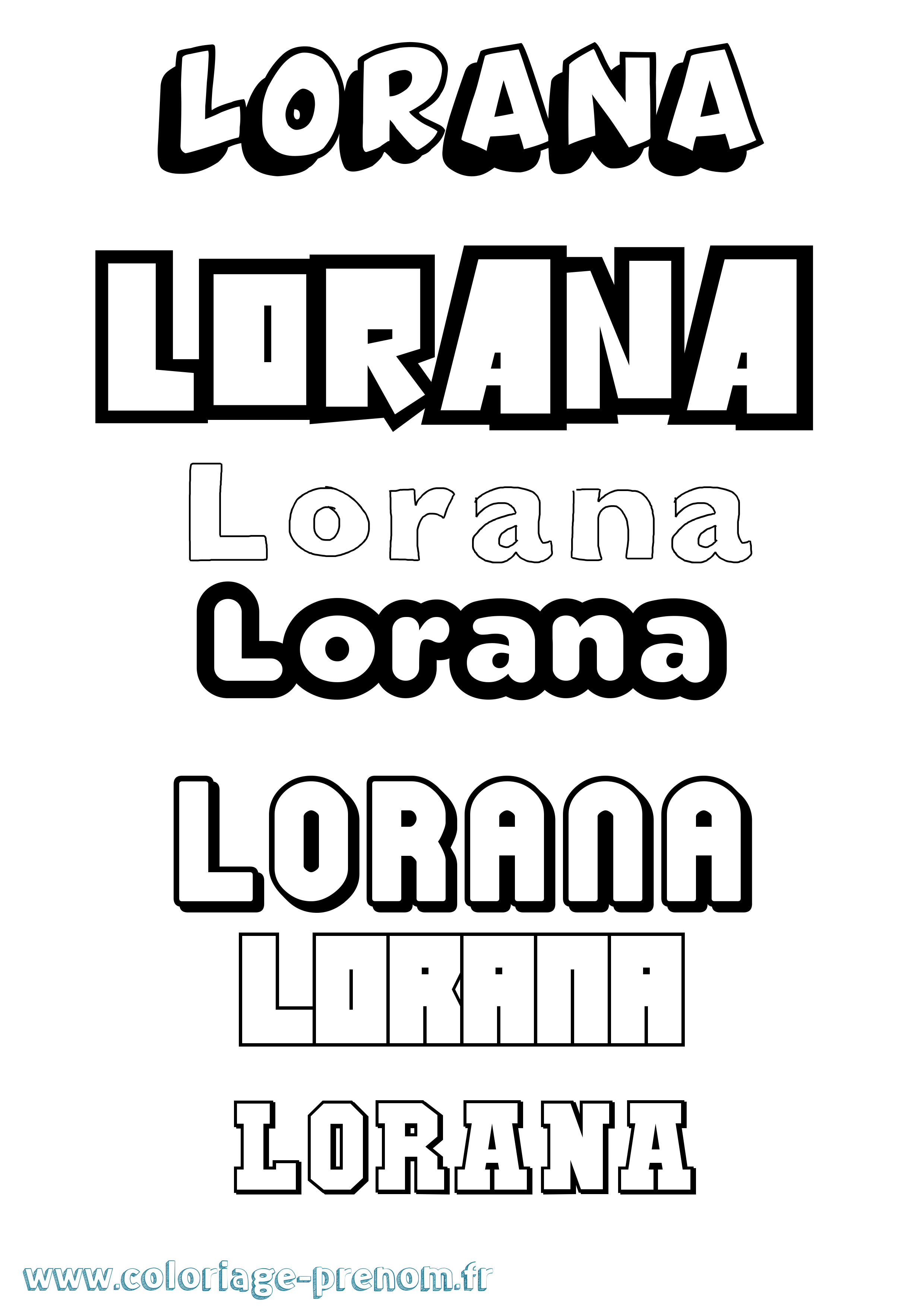 Coloriage Lorana Simple Coloriage prénom Lorana Simple