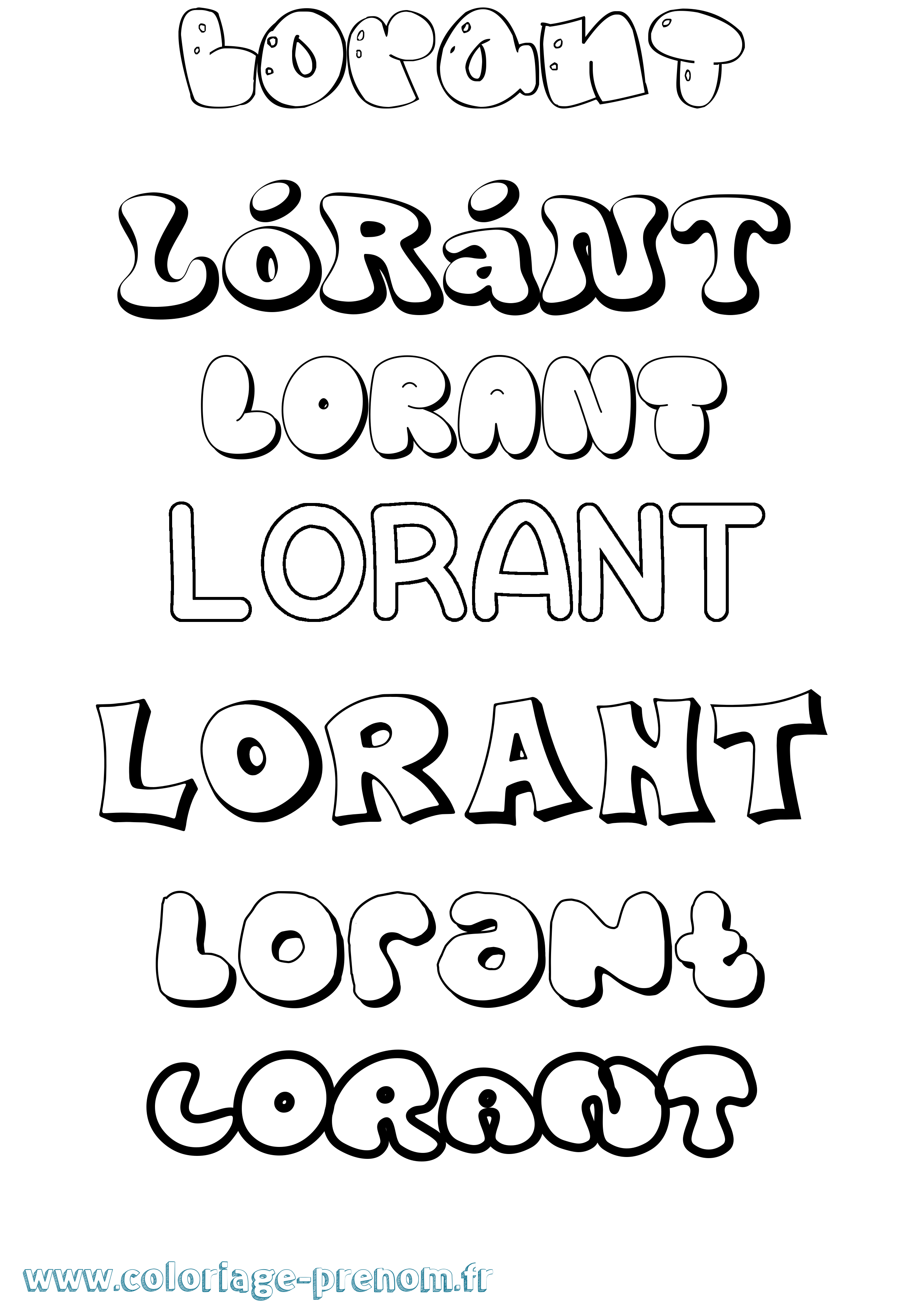 Coloriage Lóránt Bubble Coloriage prénom Lóránt Bubble