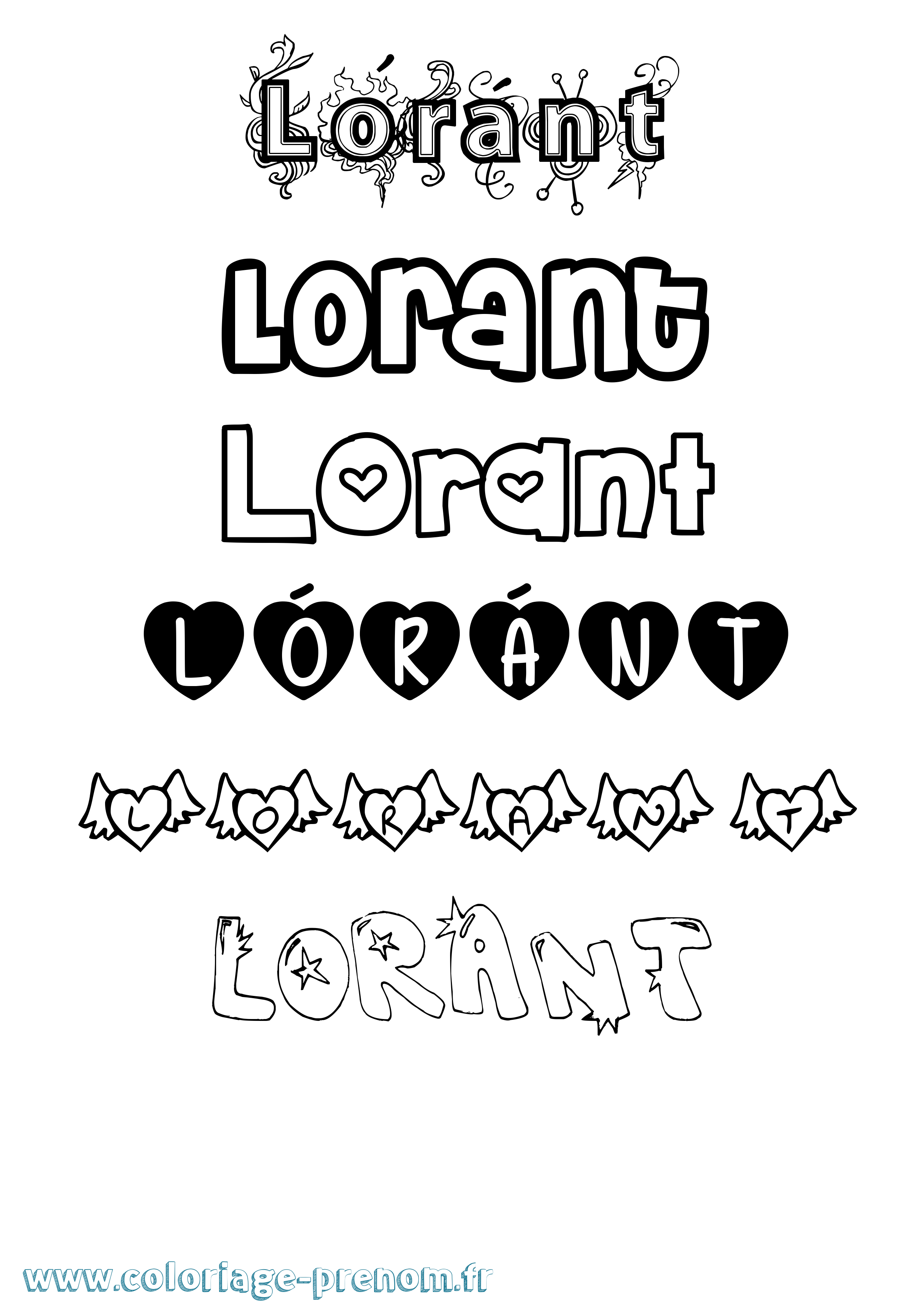 Coloriage Lóránt Girly Coloriage prénom Lóránt Girly