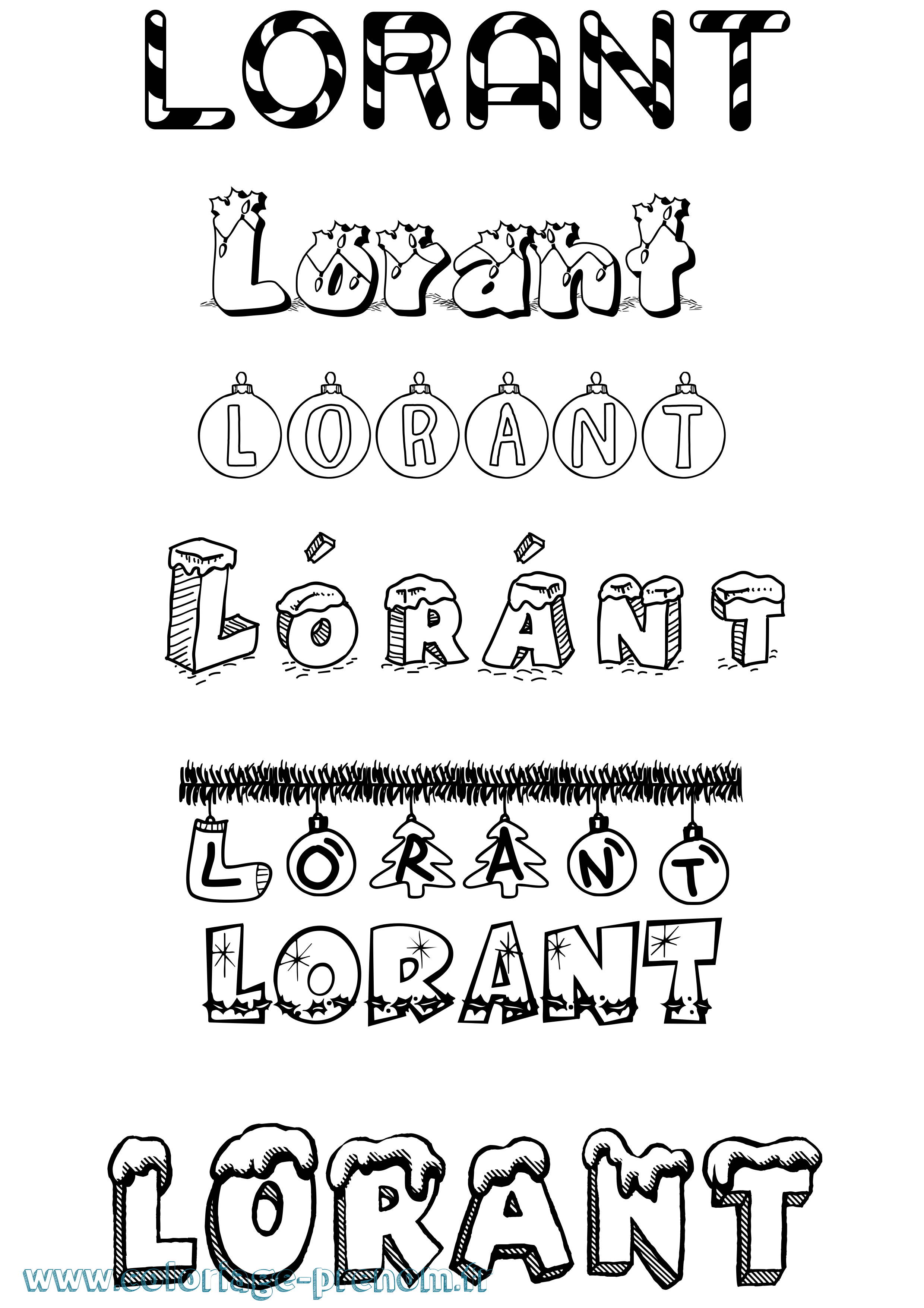 Coloriage Lóránt Noël Coloriage prénom Lóránt Noël