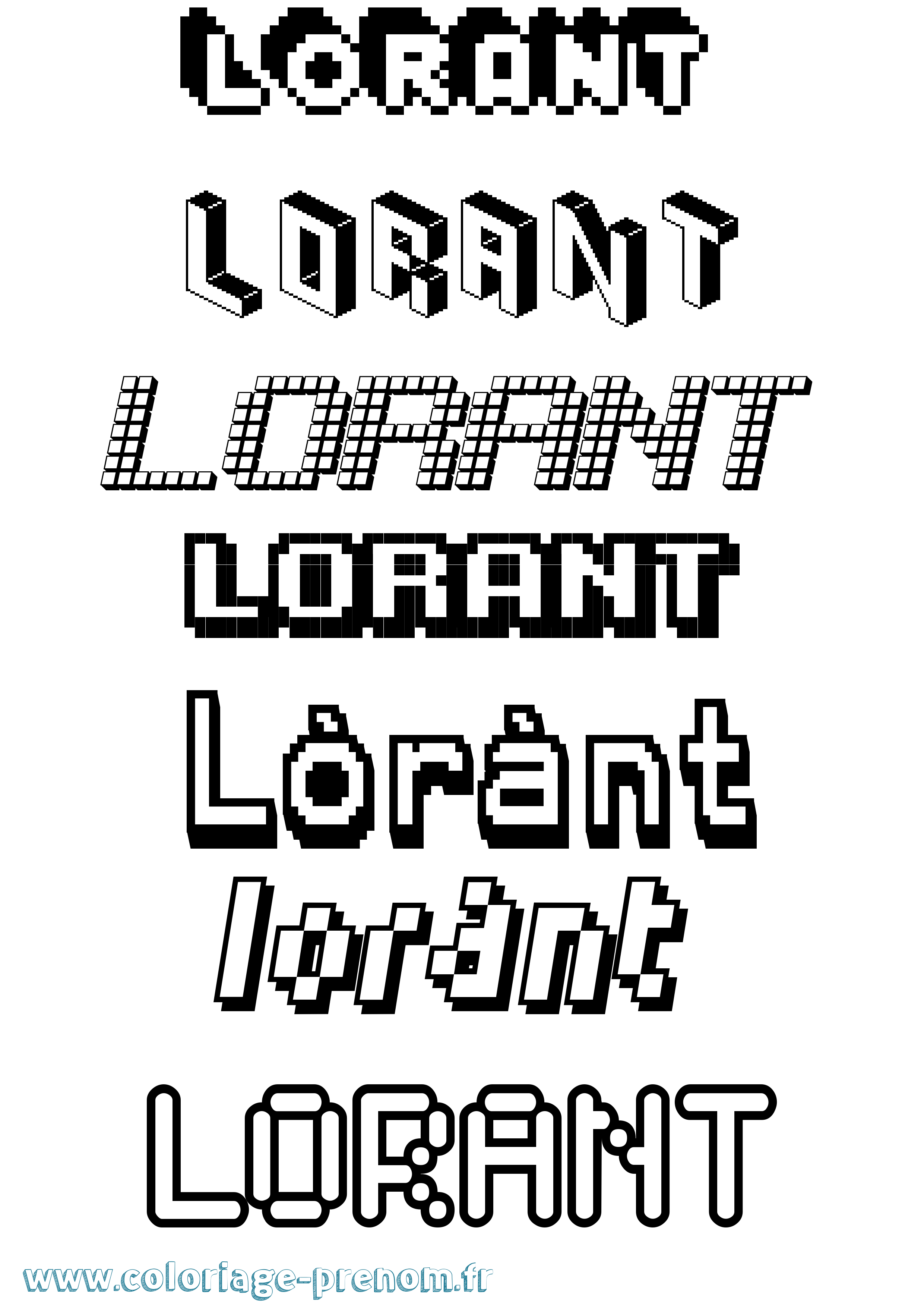 Coloriage Lóránt Pixel Coloriage prénom Lóránt Pixel