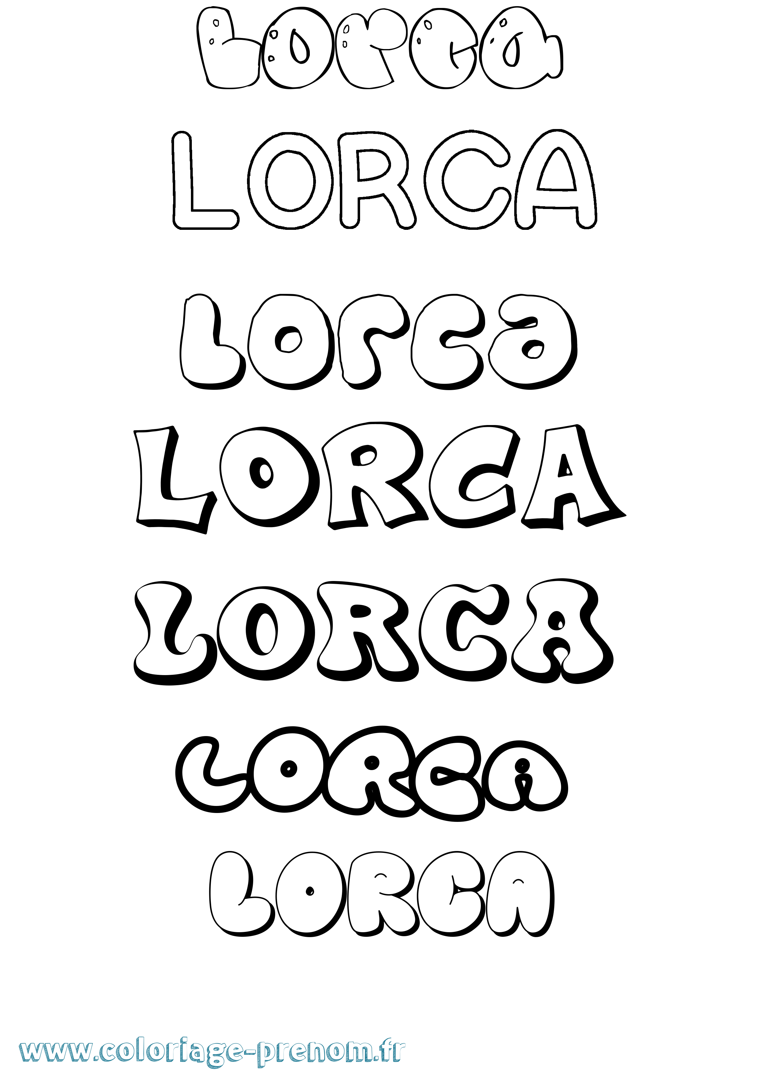 Coloriage Lorca Bubble Coloriage prénom Lorca Bubble