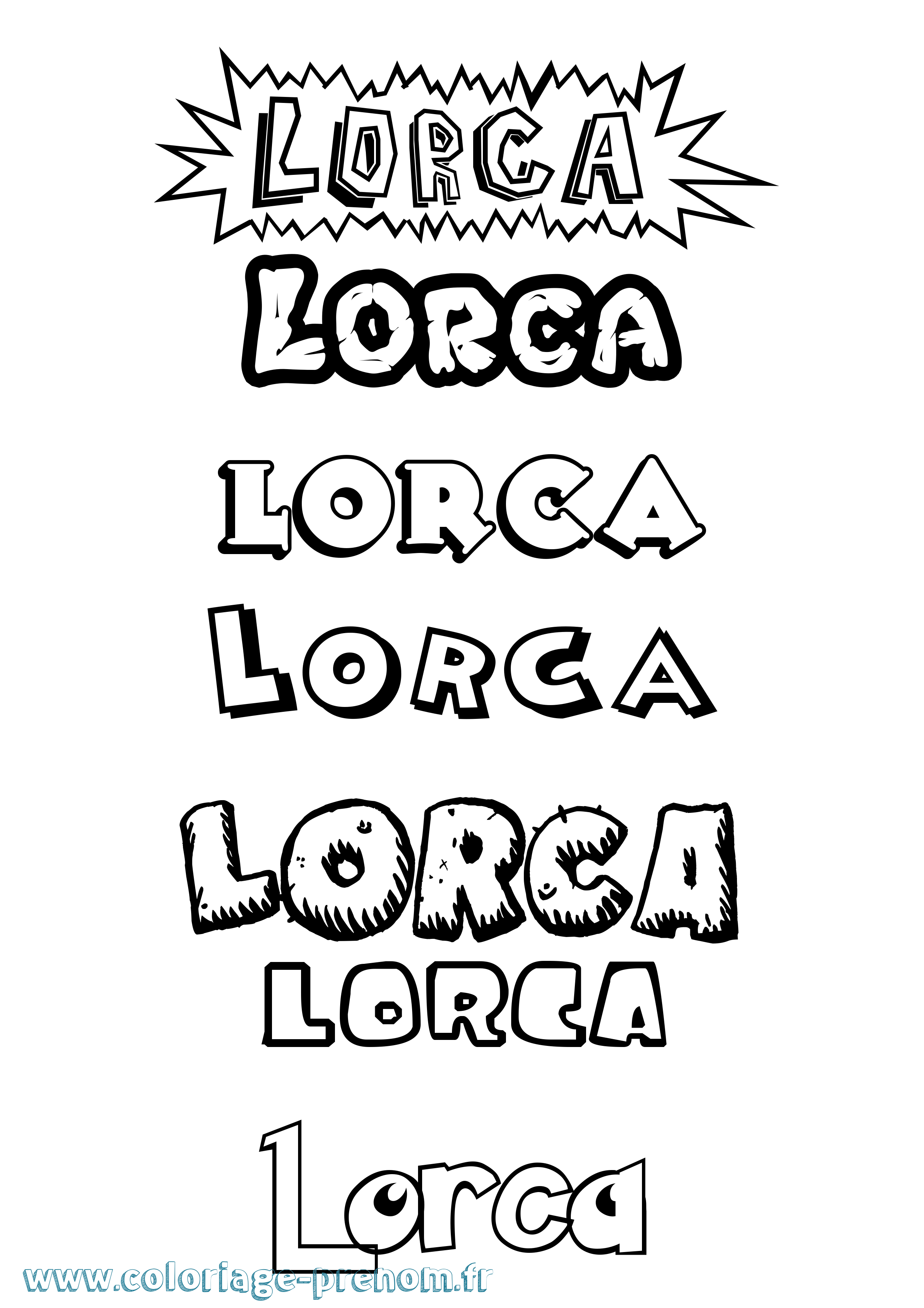 Coloriage Lorca Dessin Animé Coloriage prénom Lorca Dessin Animé
