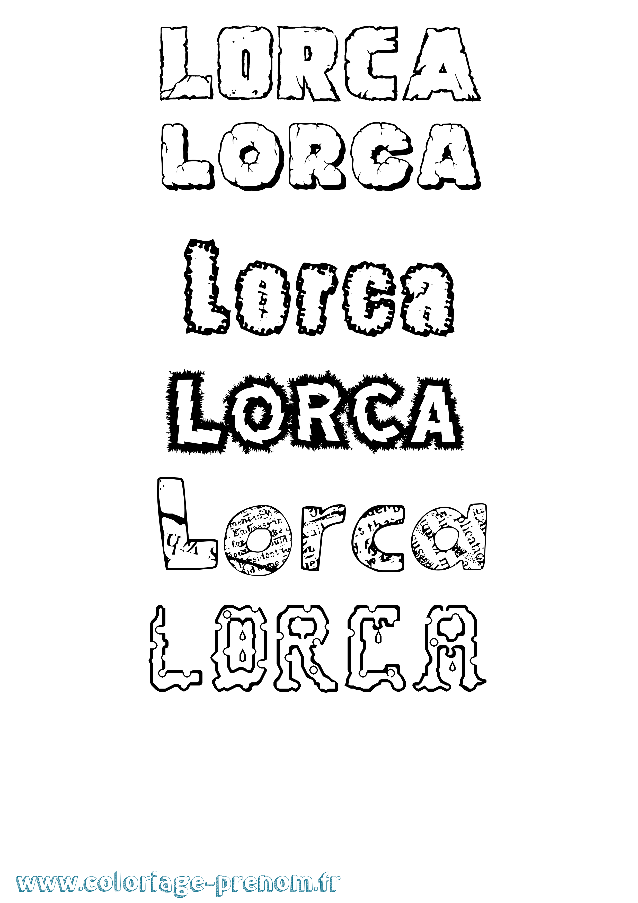 Coloriage Lorca Destructuré Coloriage prénom Lorca Destructuré