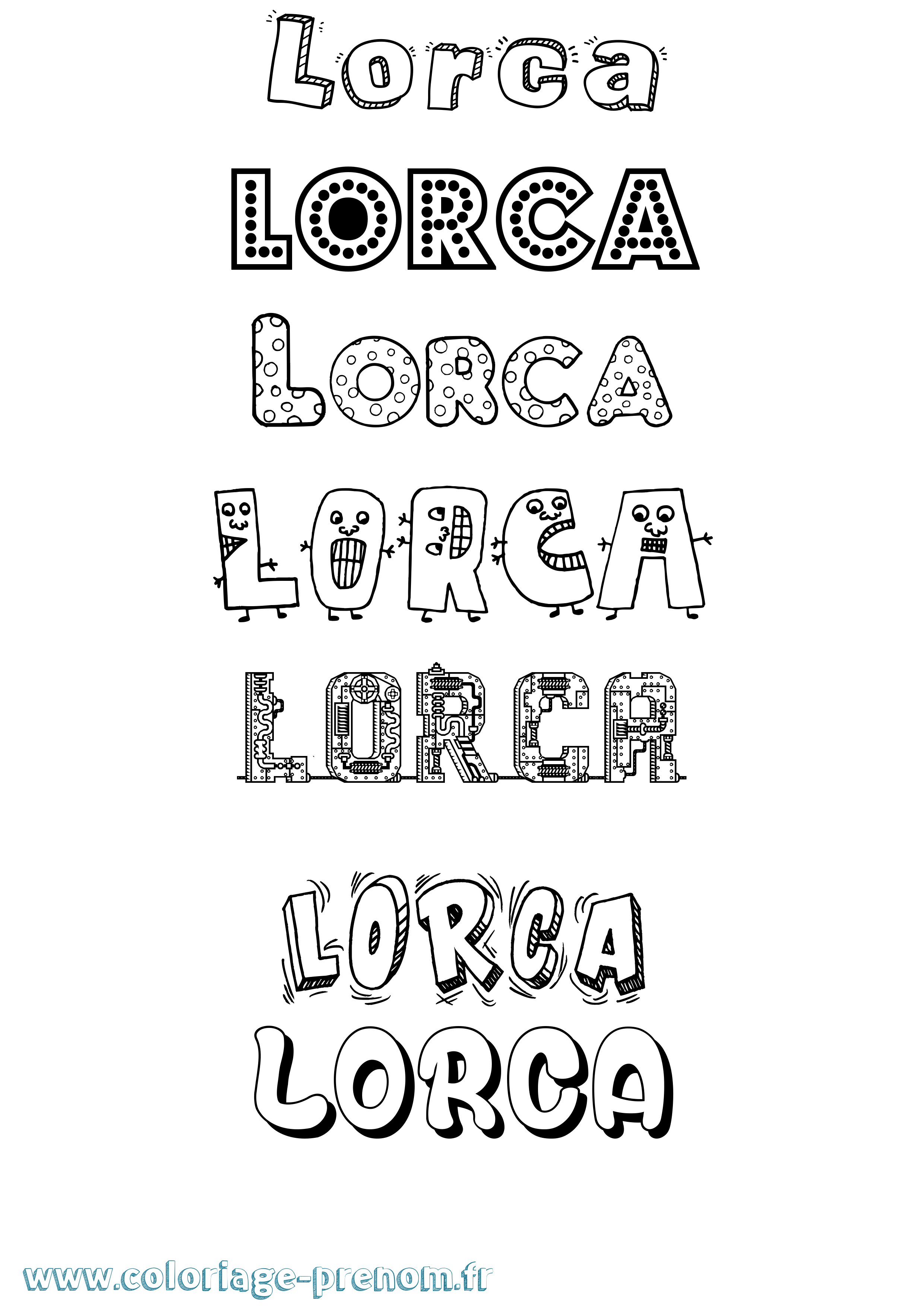 Coloriage Lorca Fun Coloriage prénom Lorca Fun