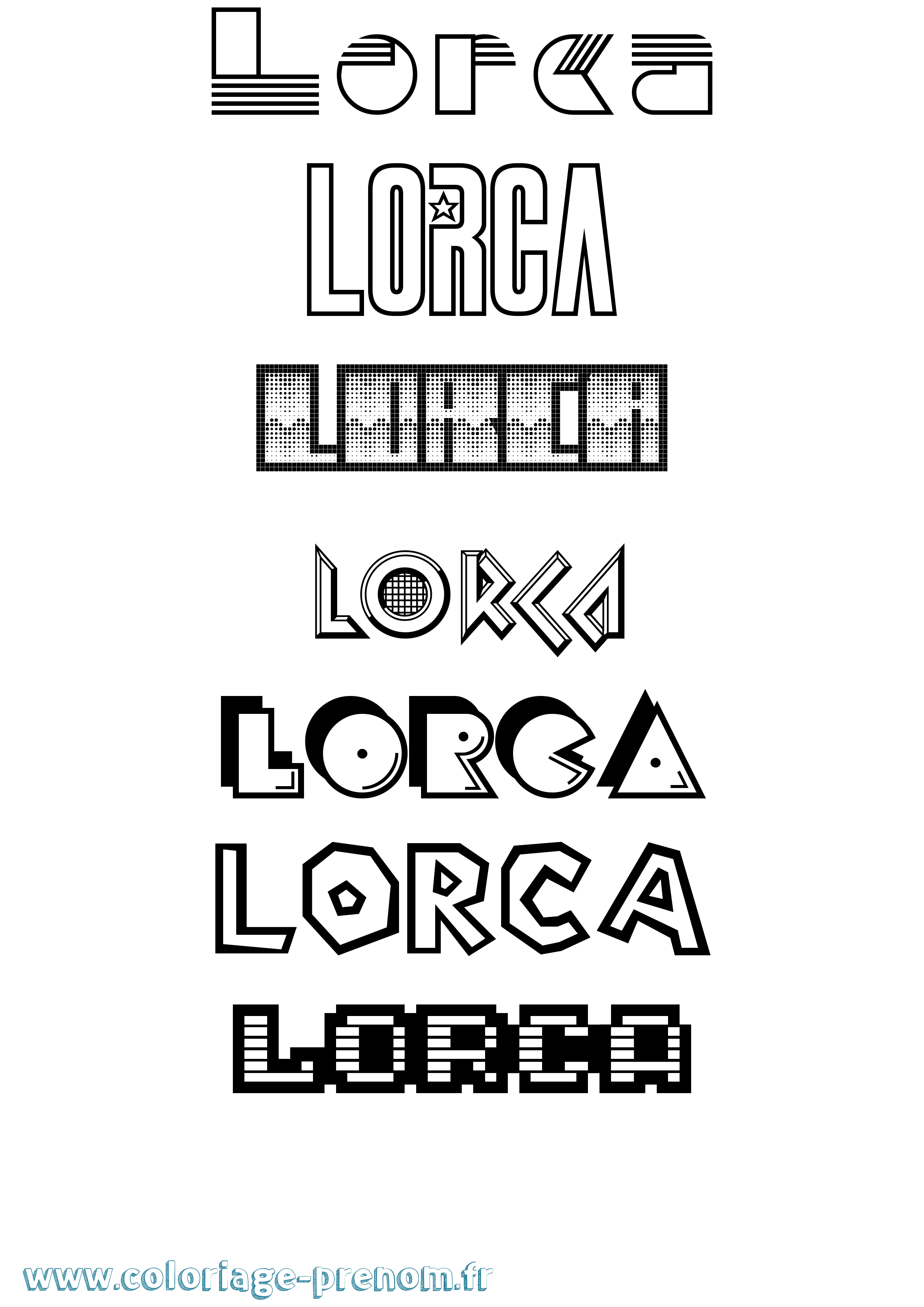Coloriage Lorca Jeux Vidéos Coloriage prénom Lorca Jeux Vidéos