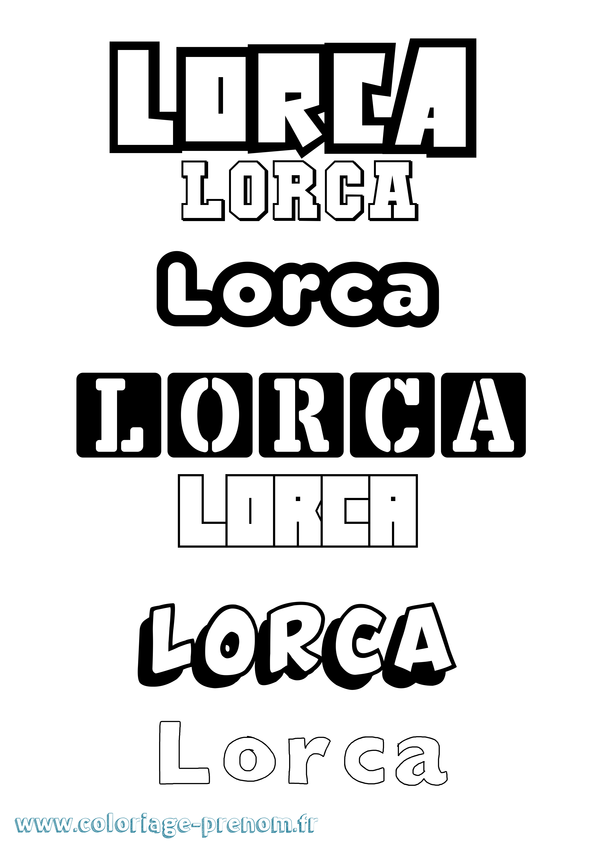 Coloriage Lorca Simple Coloriage prénom Lorca Simple