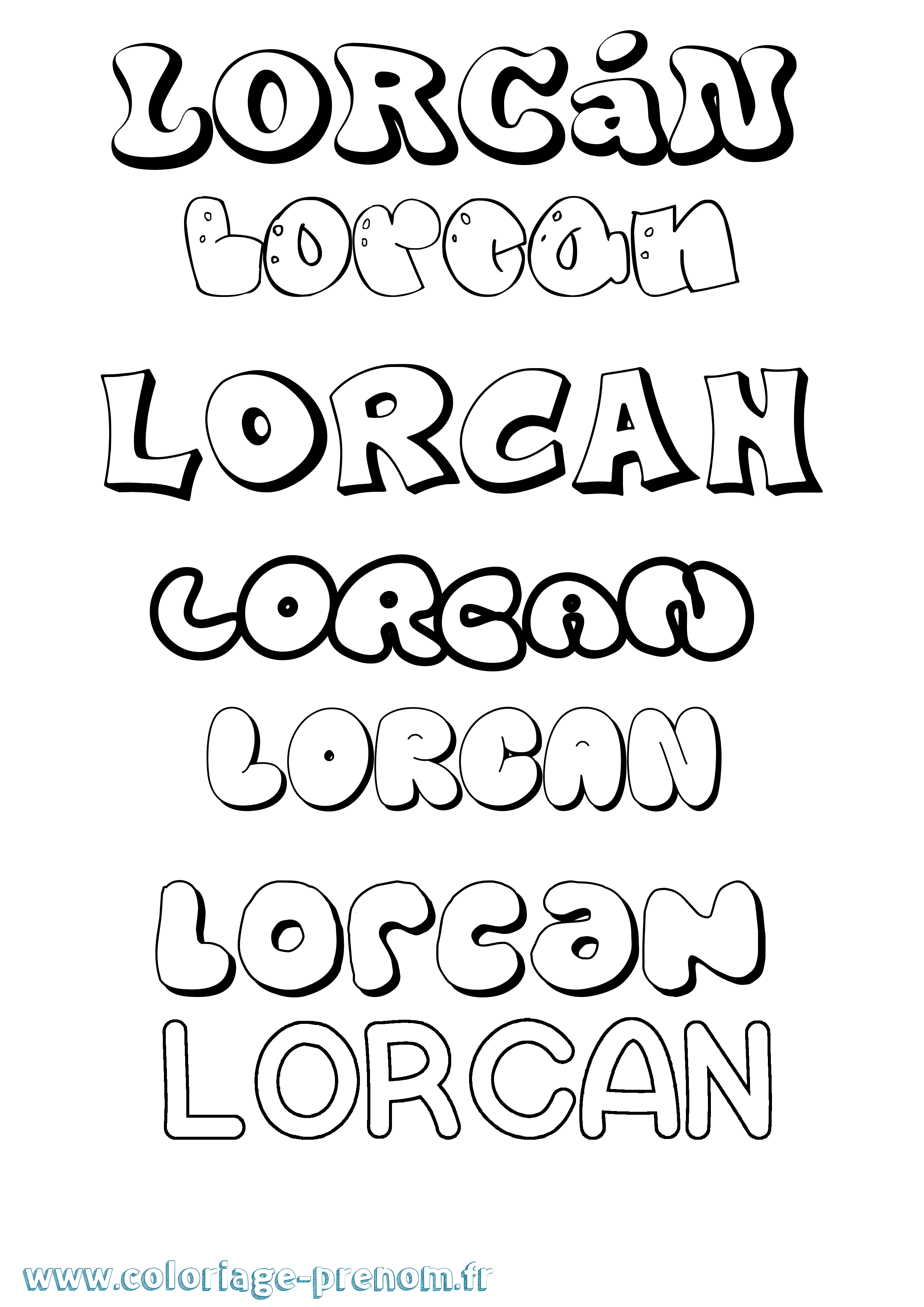 Coloriage Lorcán Bubble Coloriage prénom Lorcán Bubble