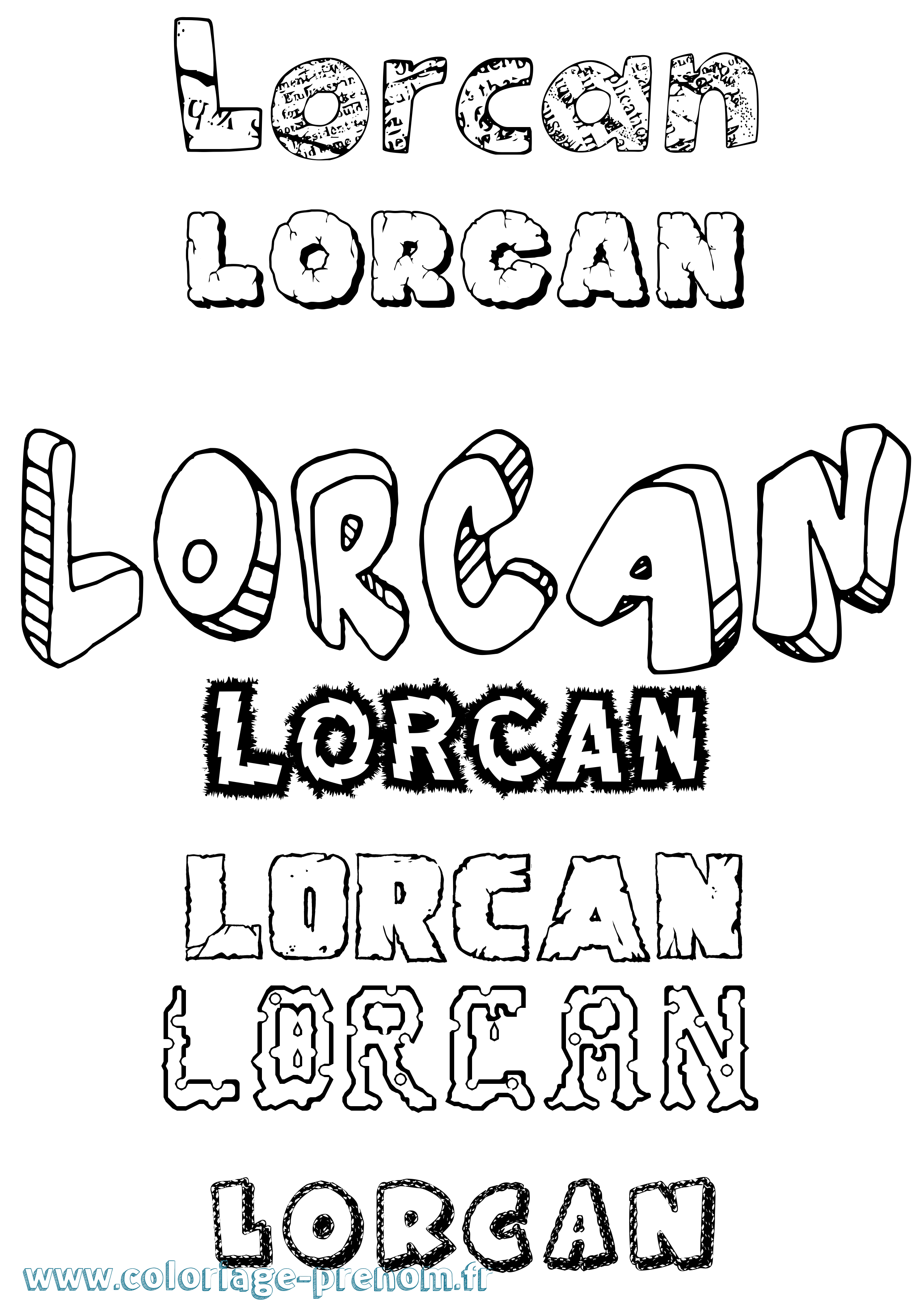Coloriage Lorcán Destructuré Coloriage prénom Lorcán Destructuré
