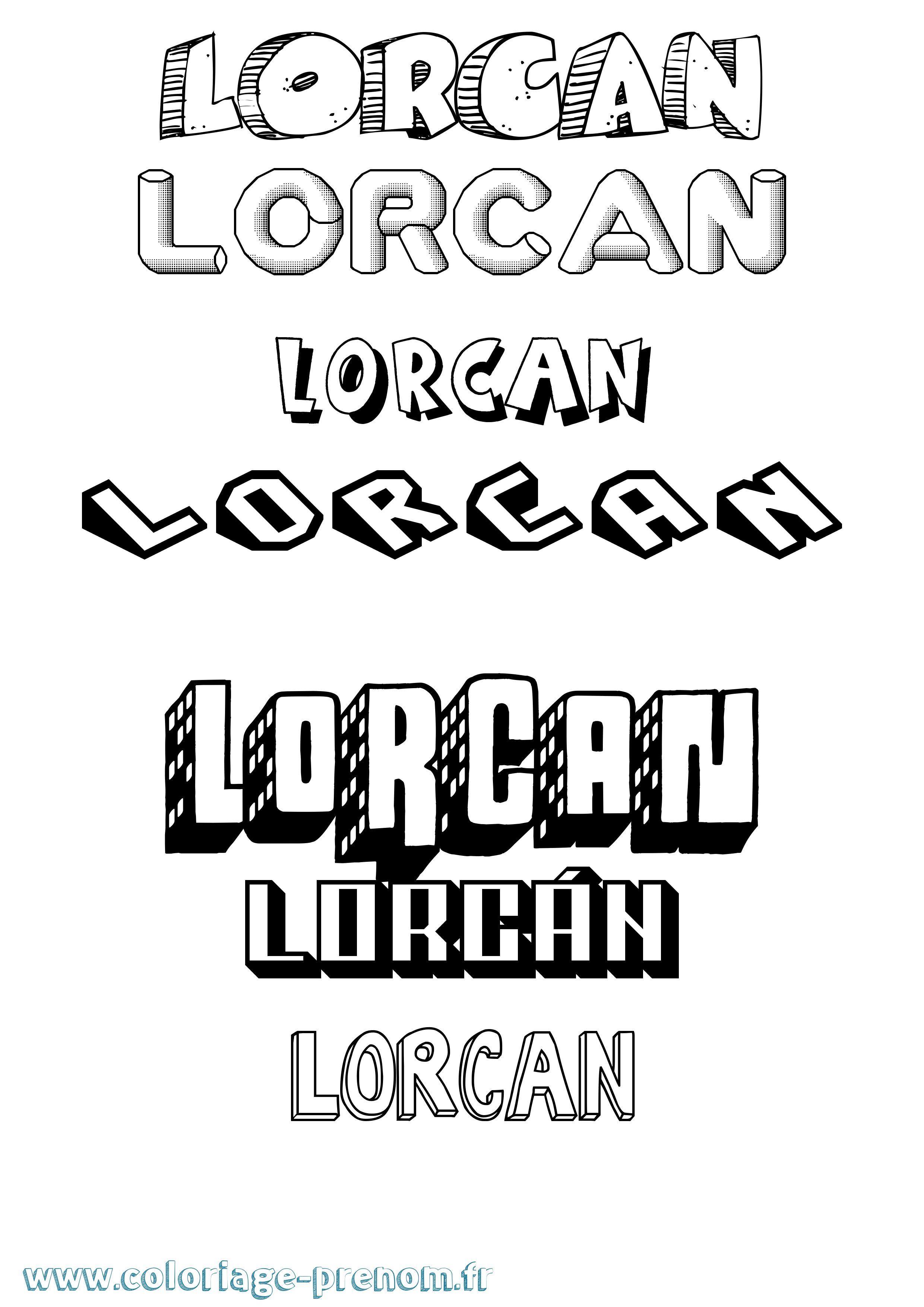 Coloriage Lorcán Effet 3D Coloriage prénom Lorcán Effet 3D