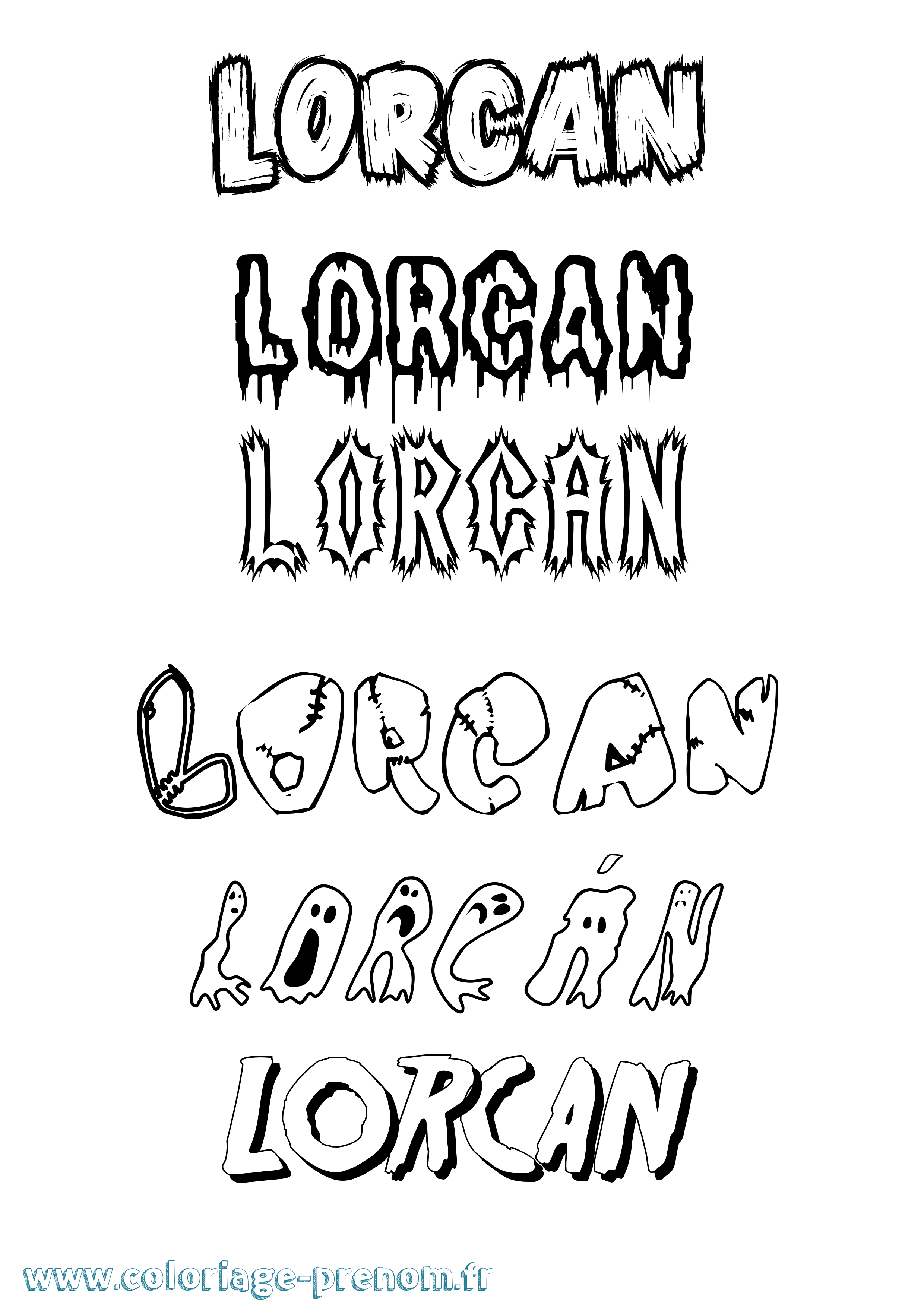 Coloriage Lorcán Frisson Coloriage prénom Lorcán Frisson