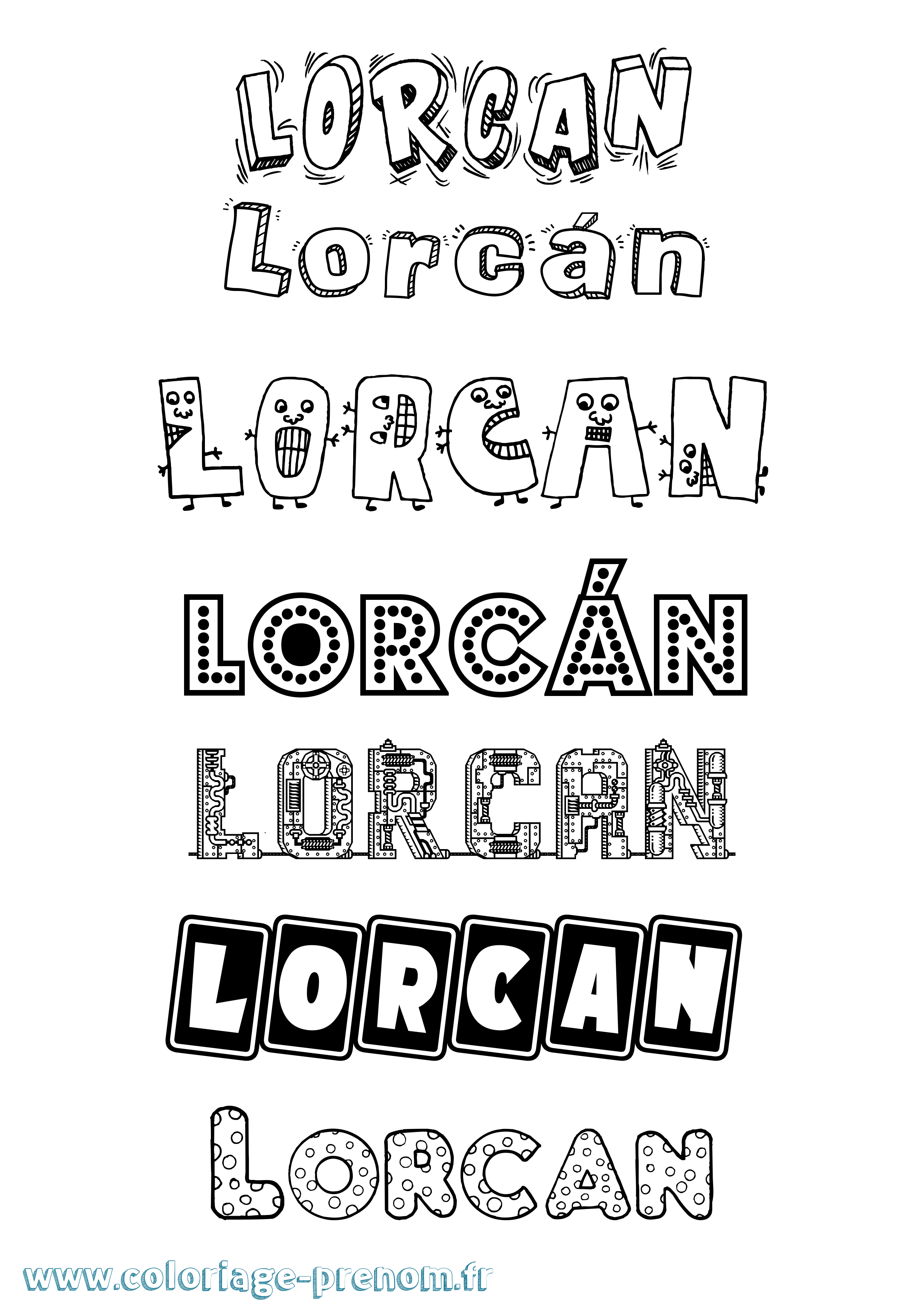 Coloriage Lorcán Fun Coloriage prénom Lorcán Fun
