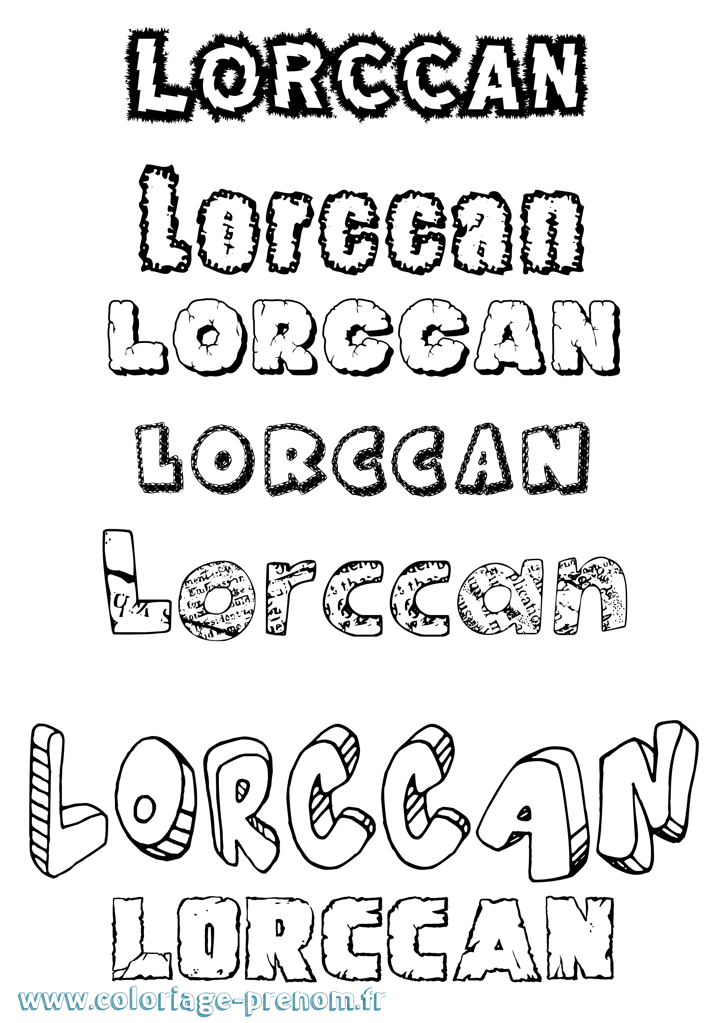 Coloriage Lorccán Destructuré Coloriage prénom Lorccán Destructuré