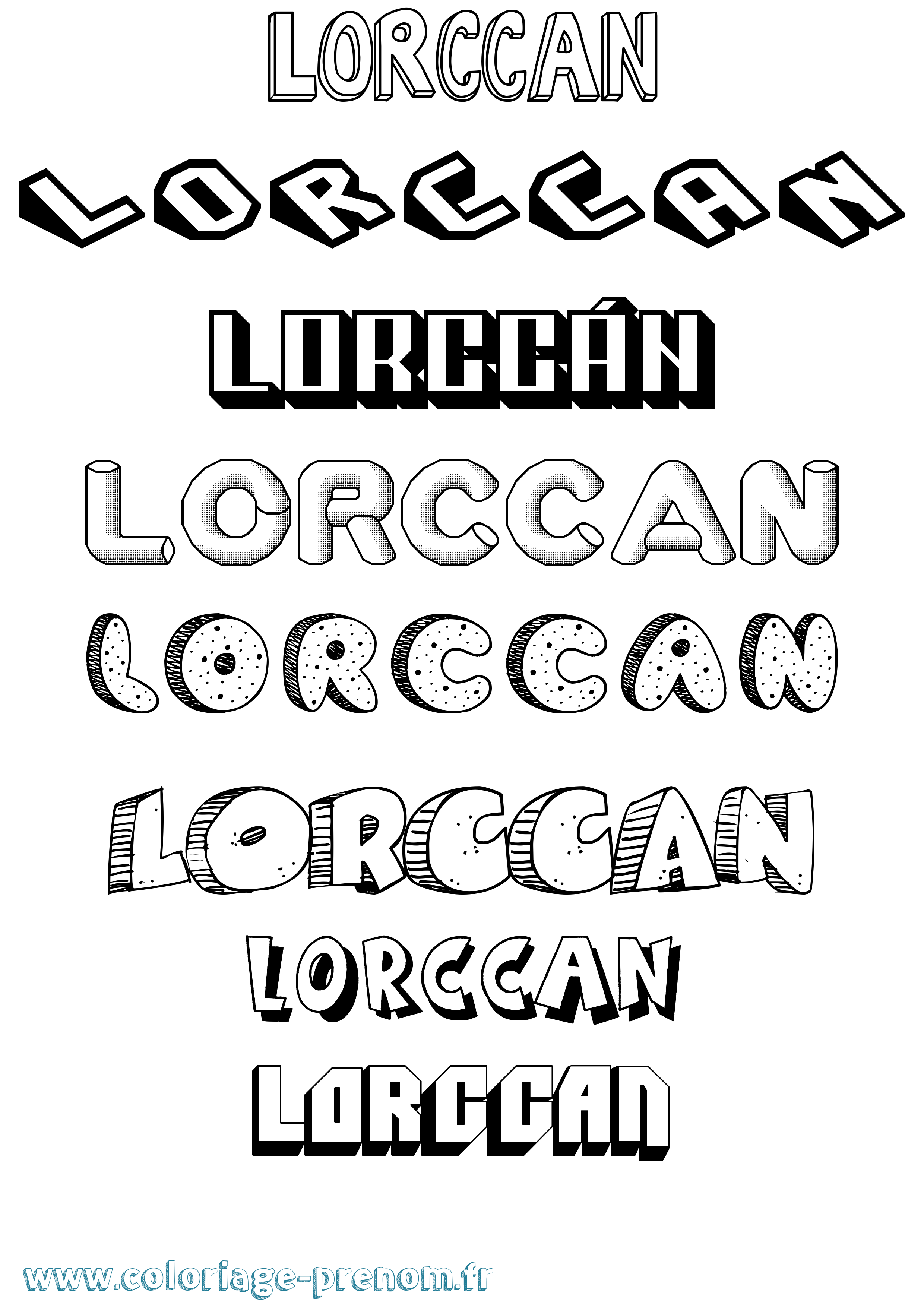 Coloriage Lorccán Effet 3D Coloriage prénom Lorccán Effet 3D