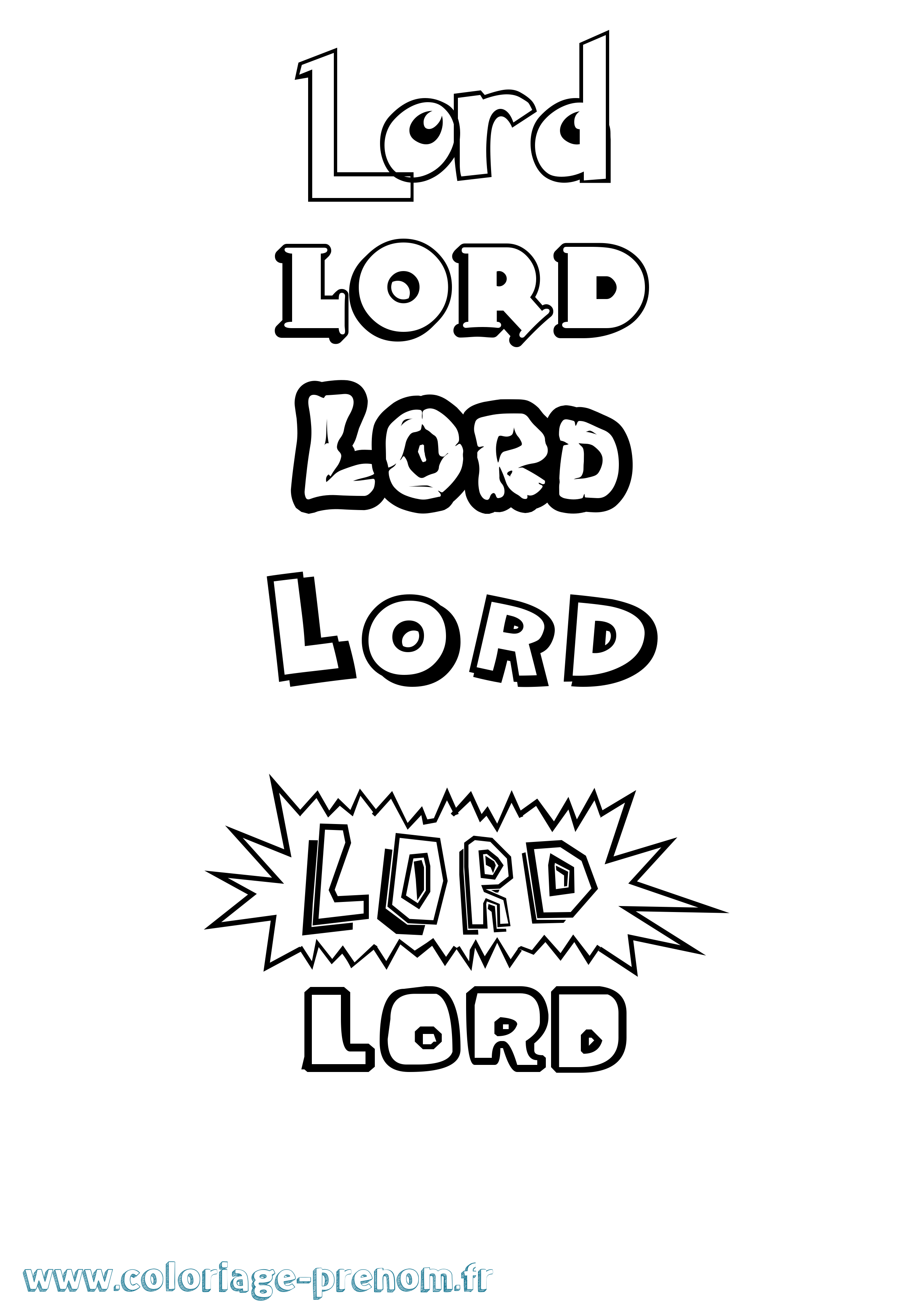 Coloriage Lord Dessin Animé Coloriage prénom Lord Dessin Animé