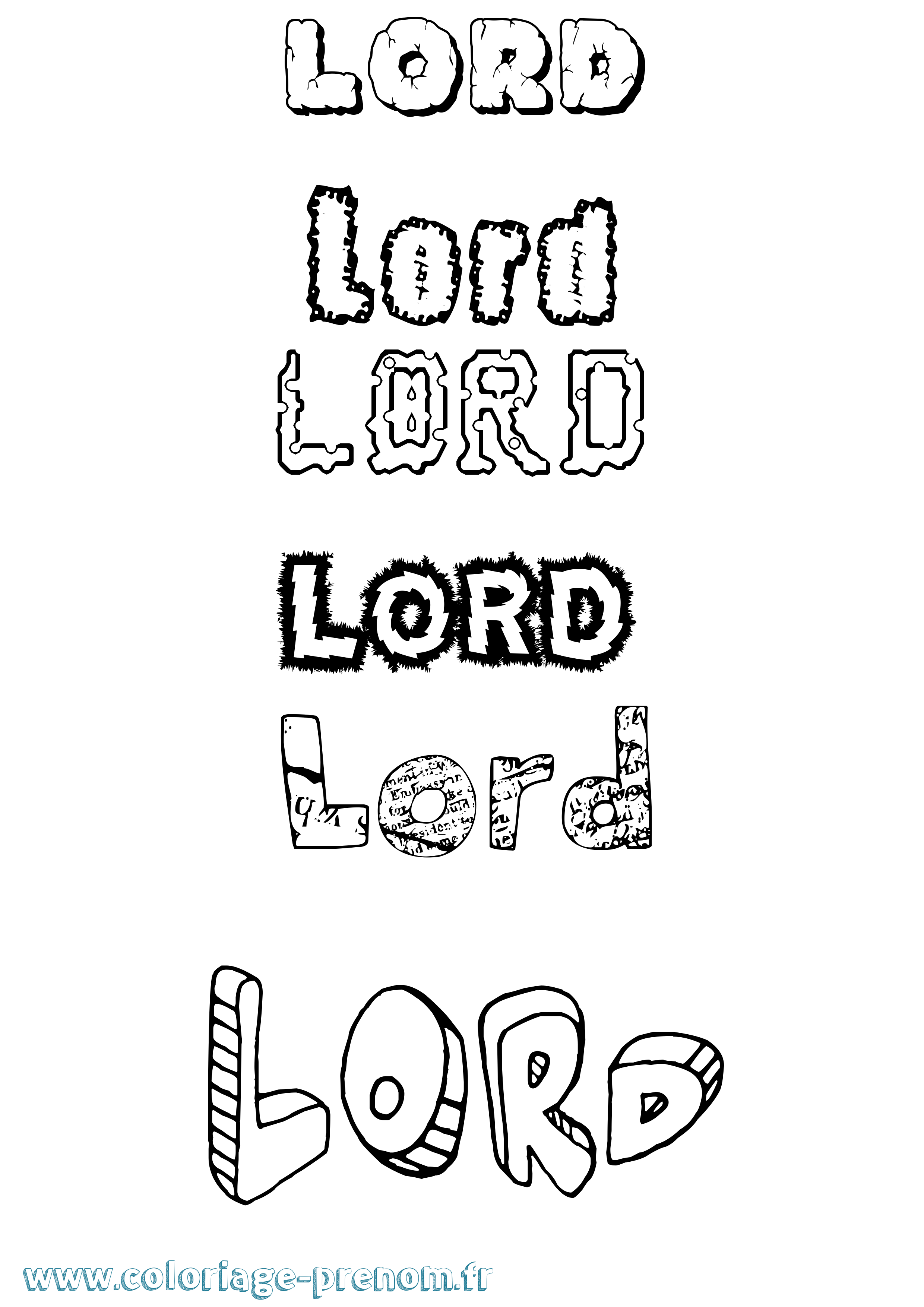 Coloriage Lord Destructuré Coloriage prénom Lord Destructuré