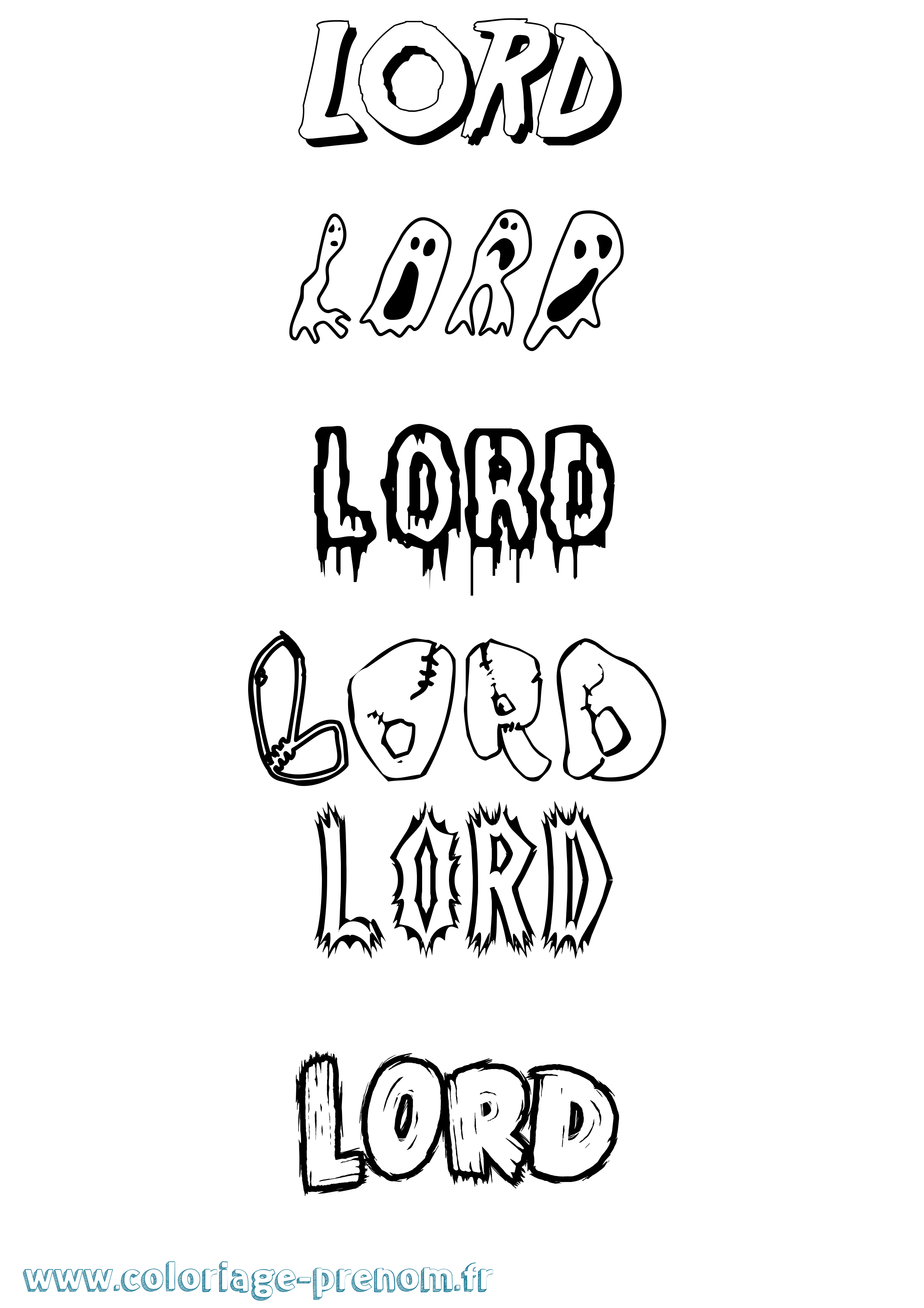 Coloriage Lord Frisson Coloriage prénom Lord Frisson